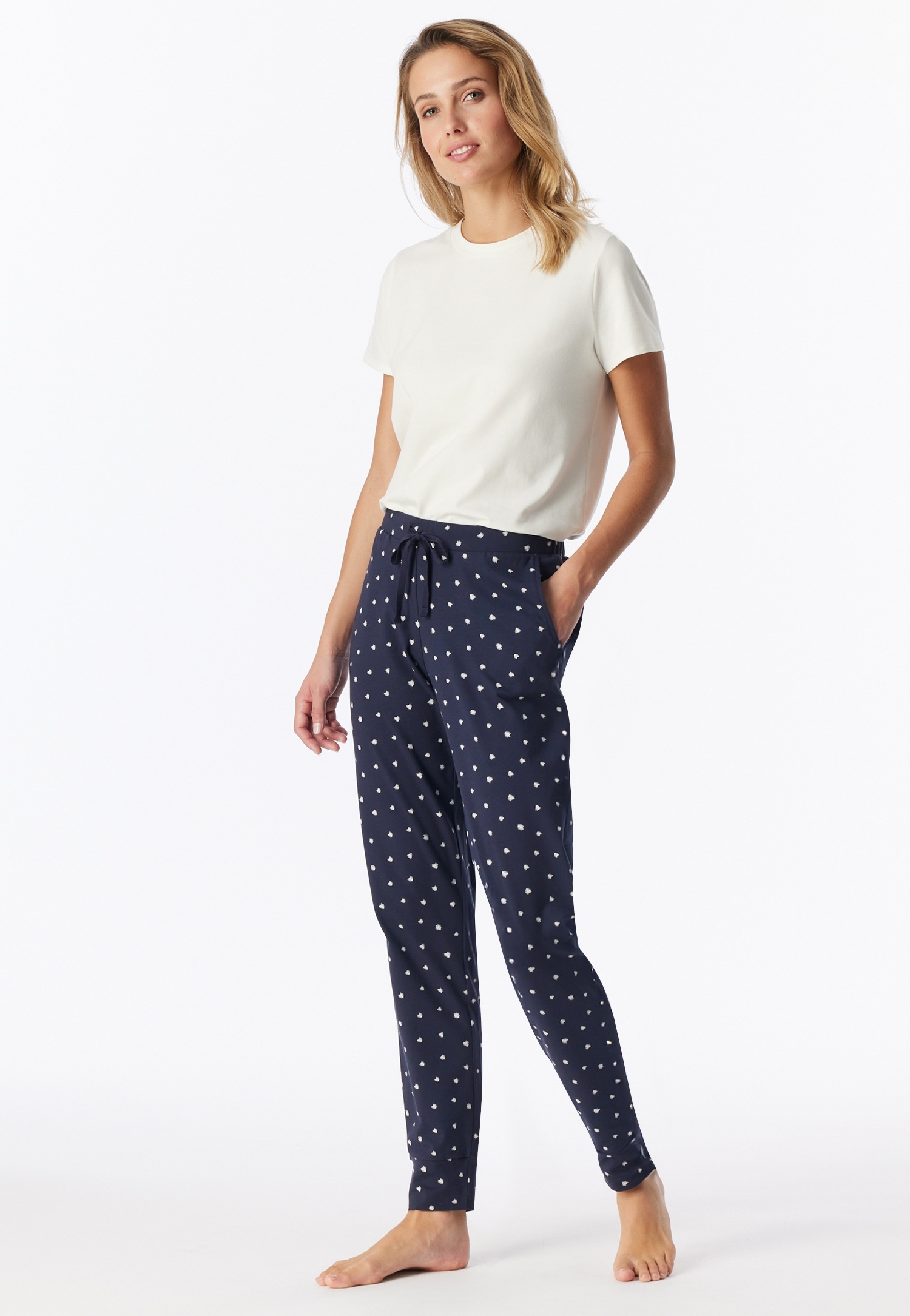 Schiesser Pyjamahose "Mix + Relax" Cotton-Mix, Gummizug, Bindeband, seitliche Taschen