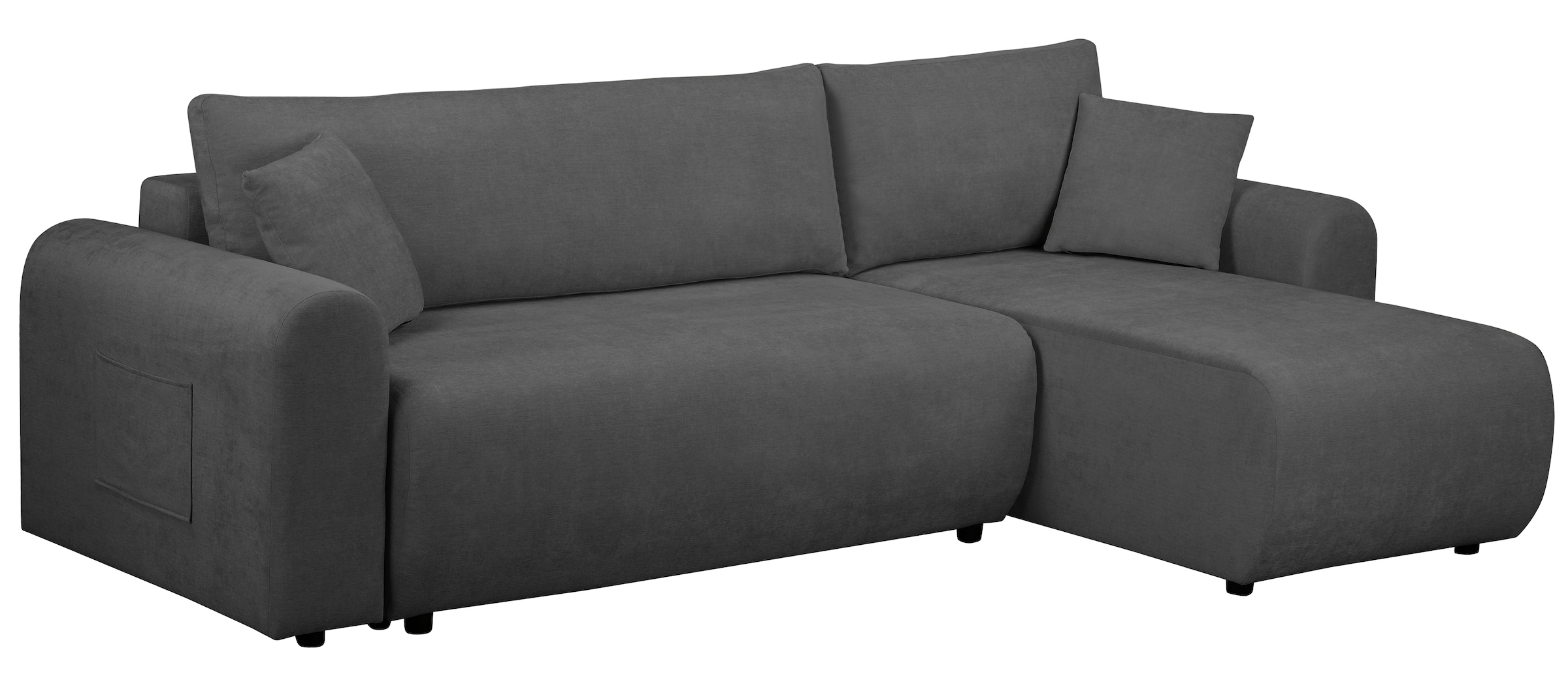 OTTO home Ecksofa »JONAA, 241cm, L-Form, Schlafsofa, Boxspringfederung, Dauerschläfer« 133/200cm, Recamiere links/rechts, Bettkasten, Cord u. Struktur