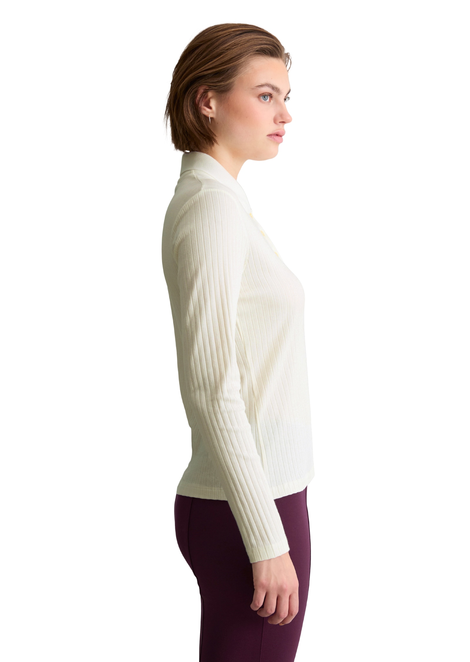 Marc O'Polo DENIM Langarm-Poloshirt »aus Rippjersey«
