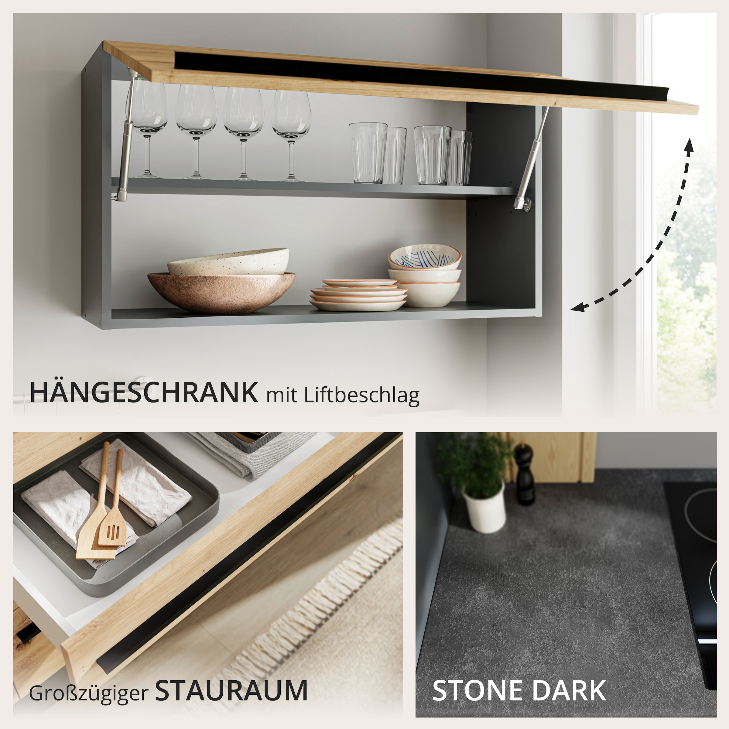 BASIC by Balculina Winkelküche »Jazz« Stellbreite 260x175 cm, wahlweise mit E-Geräten
