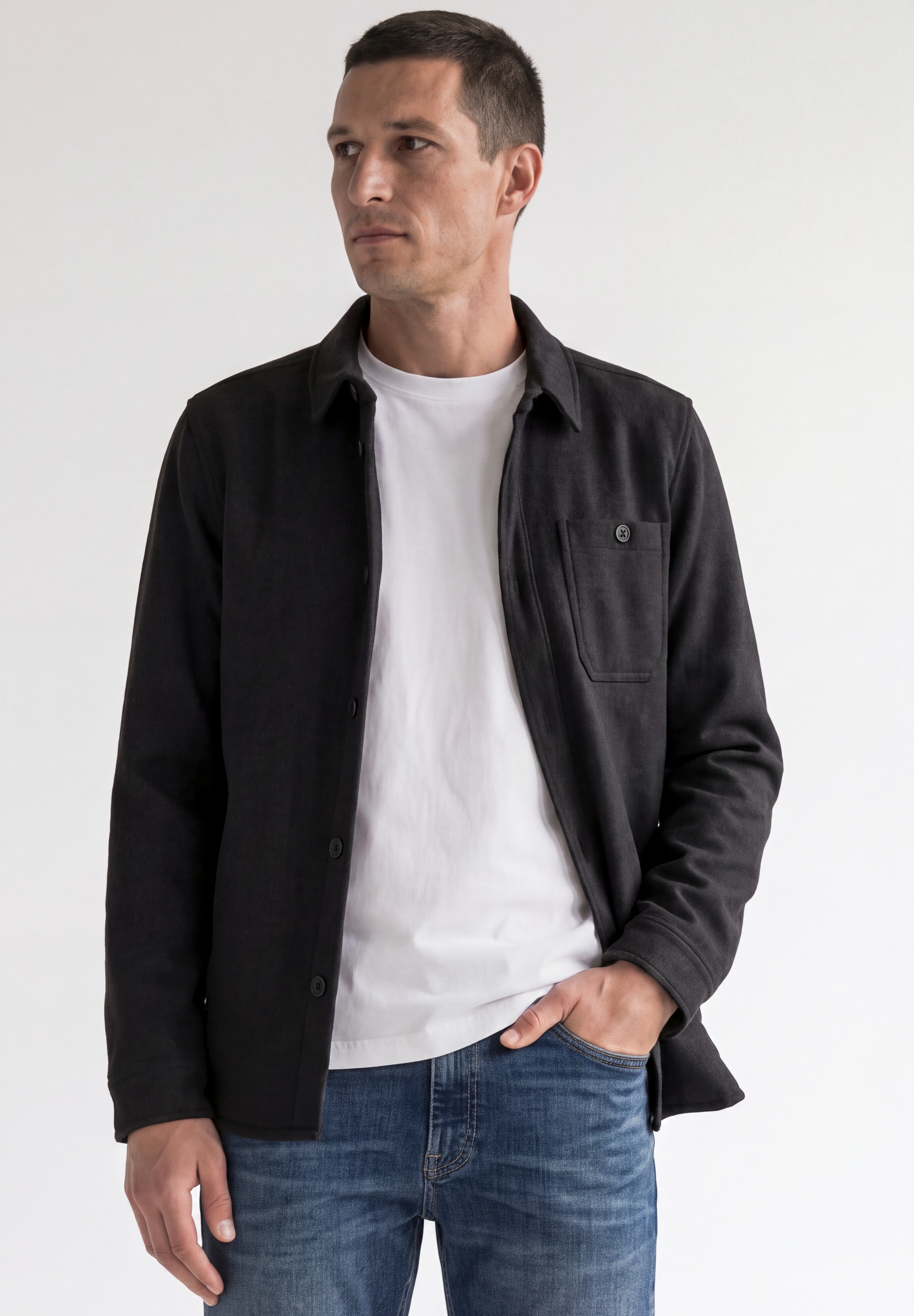 STREET ONE MEN Kurzjacke ohne Kapuze aus softem Materialmix