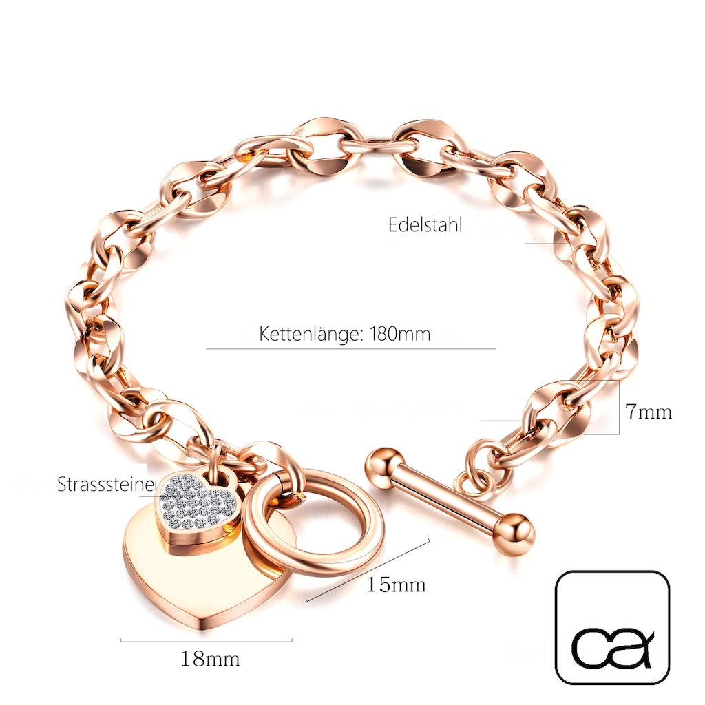 COLLEZIONE ALESSANDRO Armband »Strassherz«, (1 tlg.)