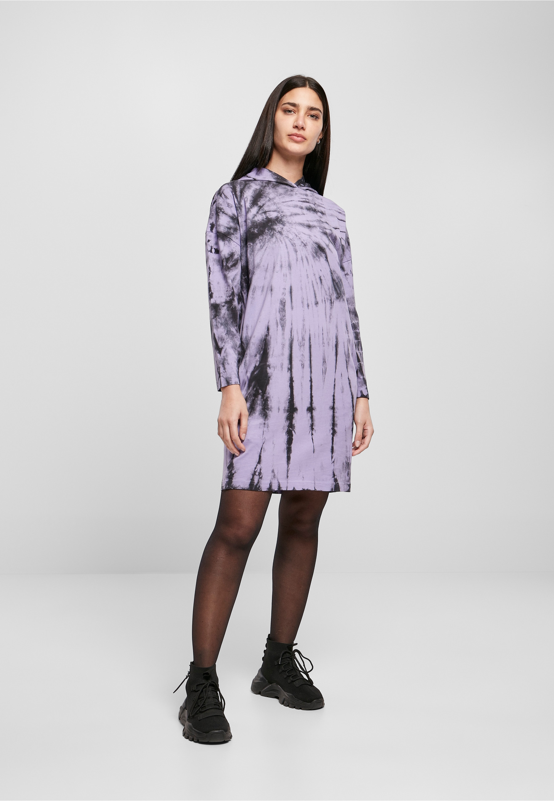 URBAN CLASSICS Shirtkleid »Urban Classics Damen Ladies Oversized Tie Dye Hoody Dress« 1 tlg.
