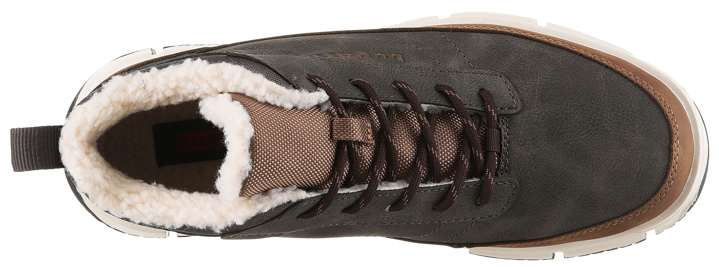 bugatti Sneaker, High Top Sneaker, Schnürboots mit modischer Profilsohle, Warmfutter