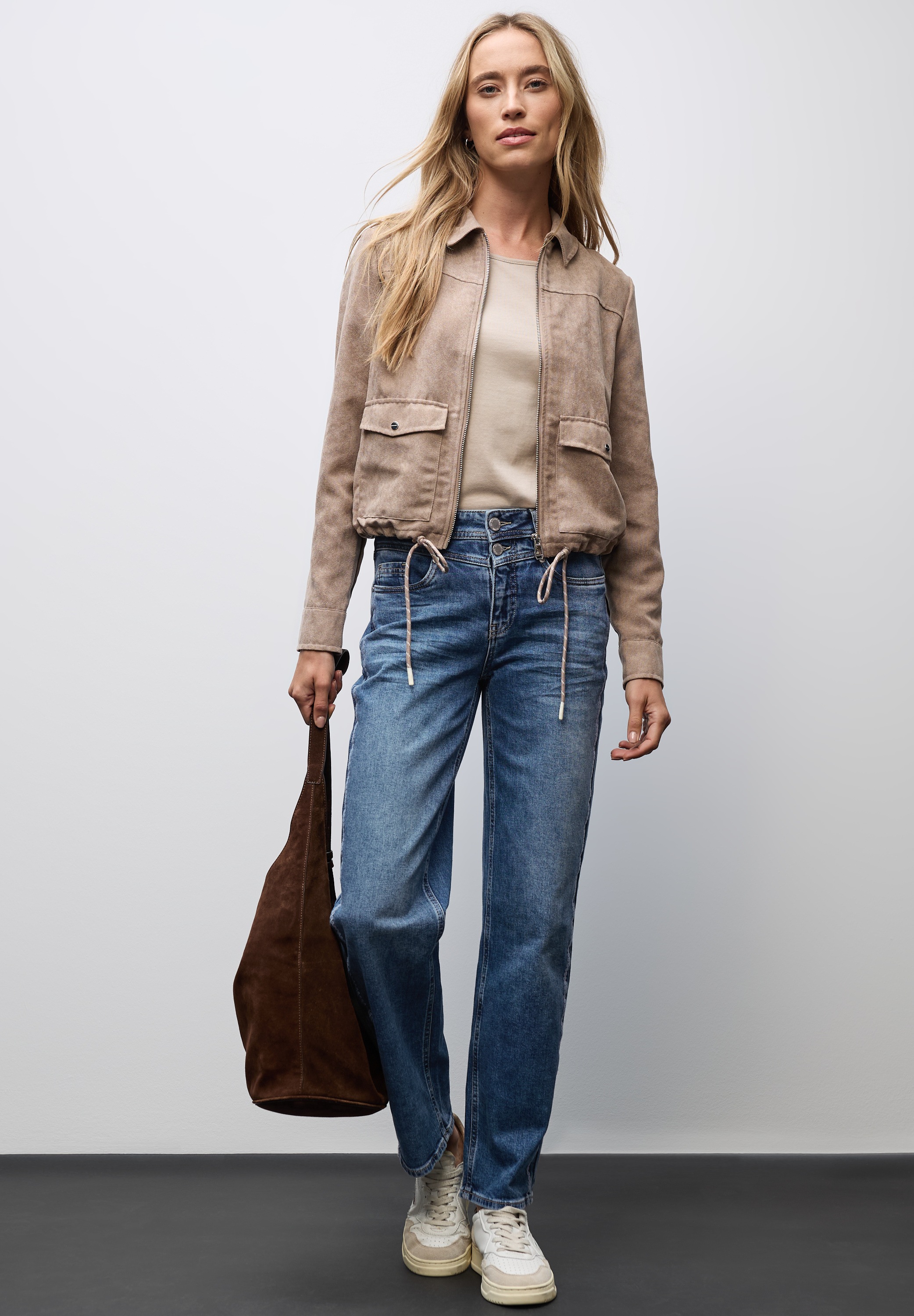 Thumbnail - STREET ONE 5-Pocket-Jeans "Style Straight Leg" mit Gallonstreifen und Stretch