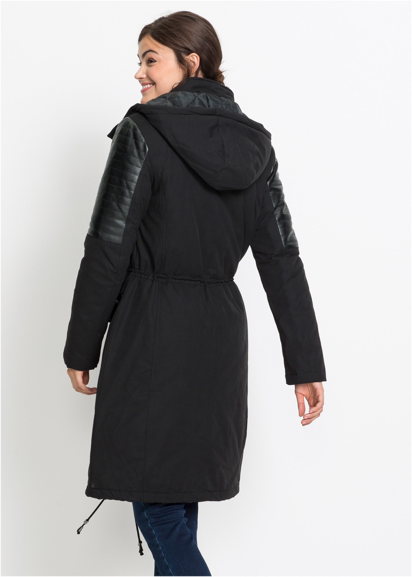 bonprix Langjacke mit Kapuze Winterjacke mit Kapuze als Long-Parka mit Lede günstig online kaufen