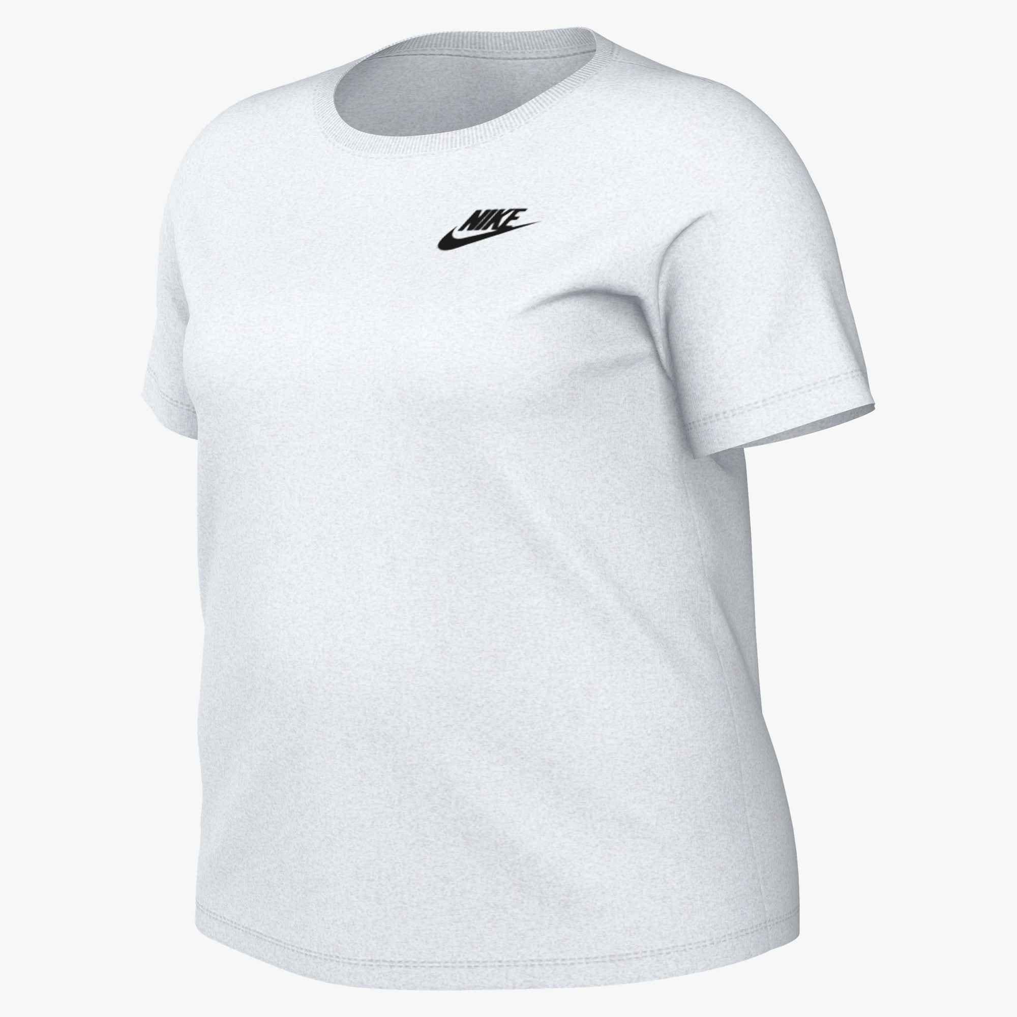 Nike Sportswear T-Shirt »CLUB ESSENTIALS WOMEN'S T-SHIRT (PLUS SIZE)« etwas weiterer Schnitt, kürzere Länge am Body, sportlicher Stil