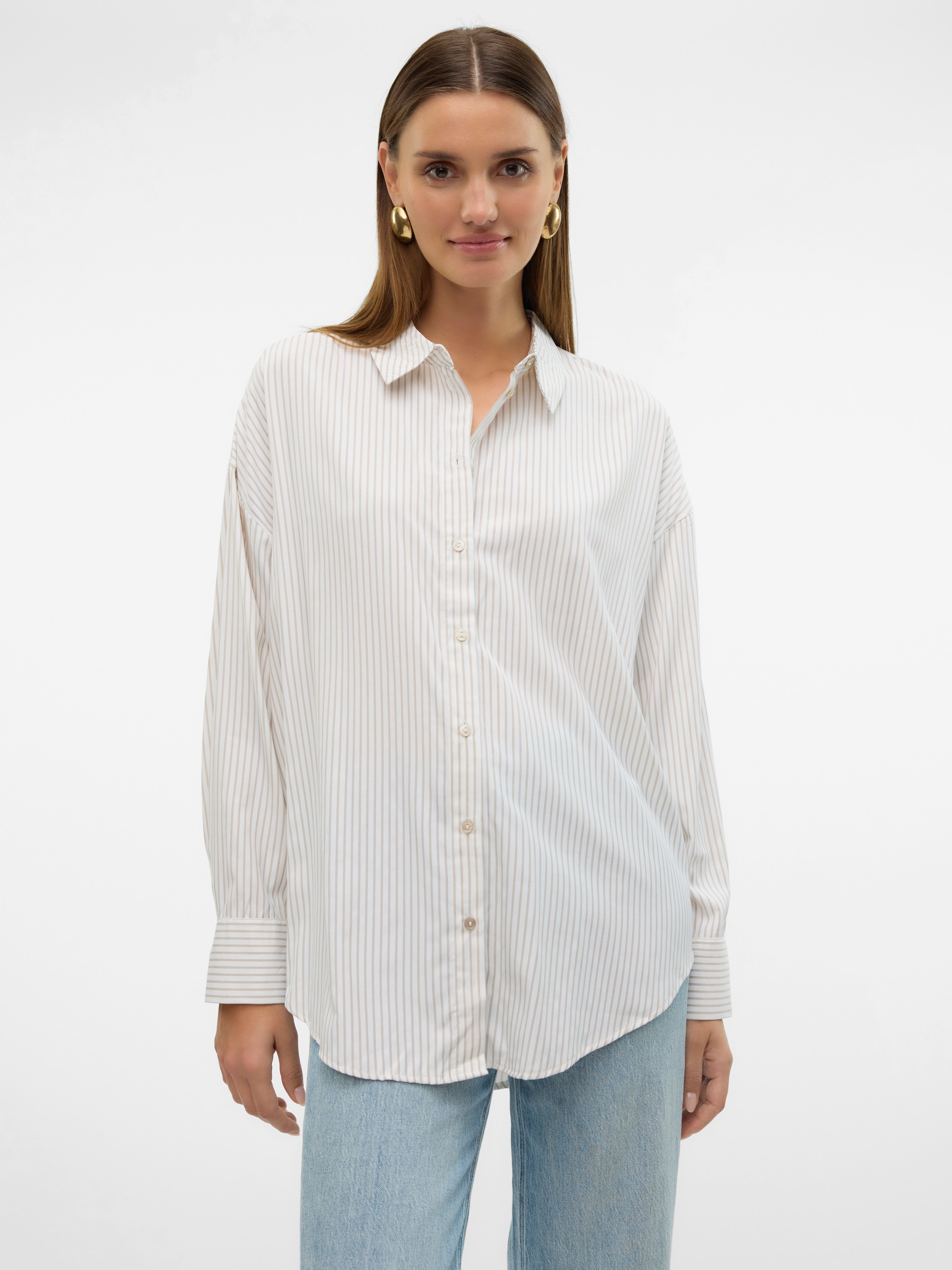 Vero Moda Langarmbluse "VMNORA LS OVERSIZE SHIRT WVN GA NOOS" günstig online kaufen