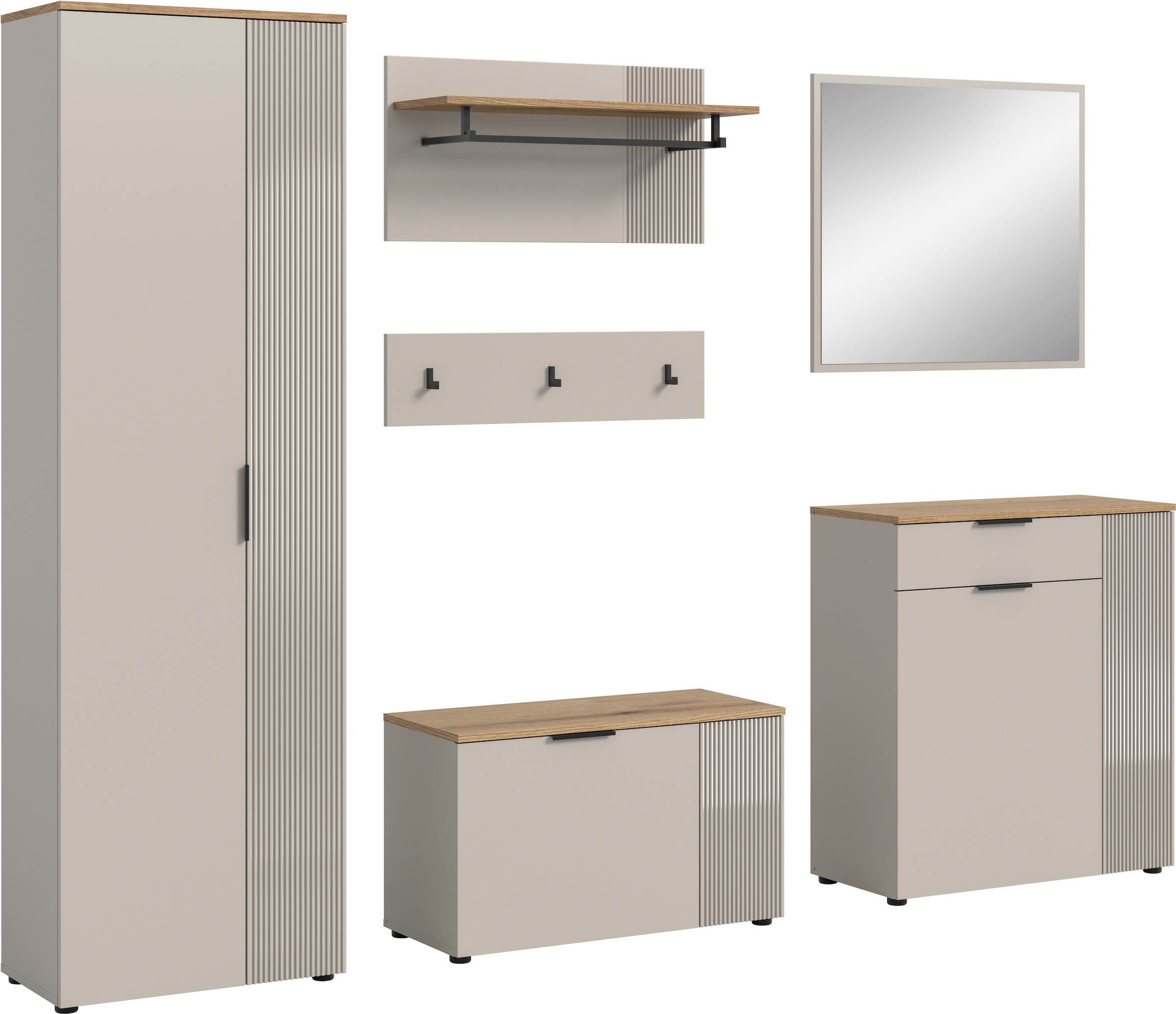 INOSIGN Garderoben-Set "EDIL, Breite 250 cm, 6-teilig, Front mit hochwertig günstig online kaufen