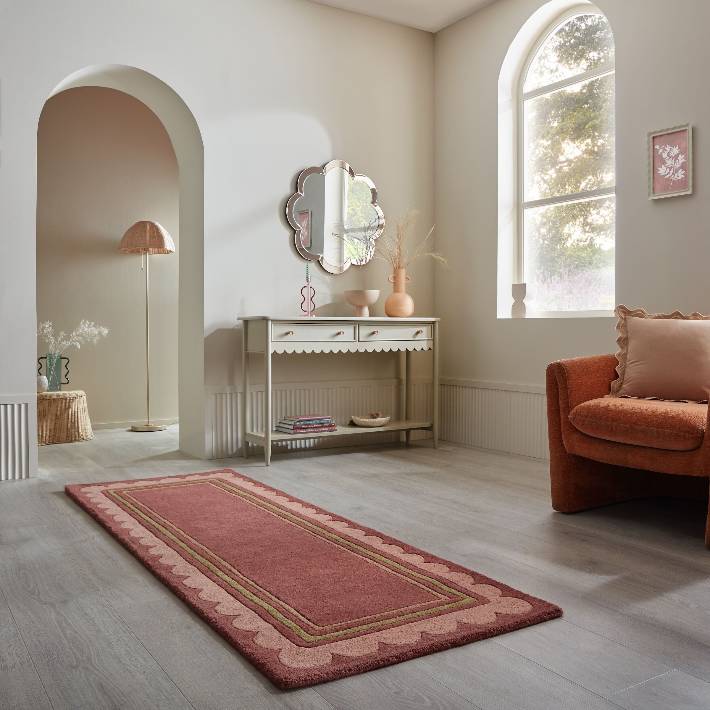 FLAIR RUGS "Lois mit Jakobsmuschelbordüre" rechteckig 10 mm Höhe mit Jakobsmuschelbordüre