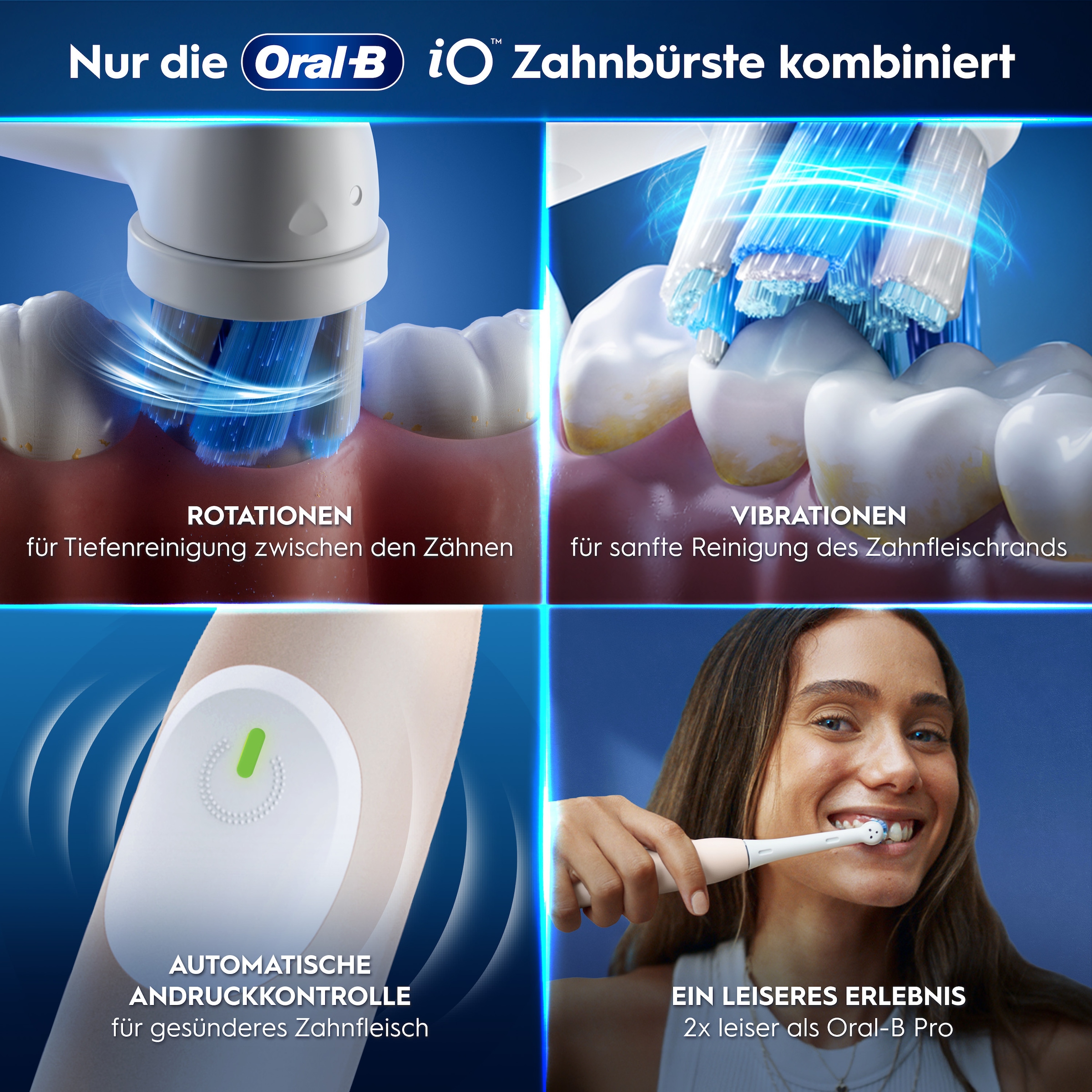 Oral-B Elektrische Zahnbürste »iO Series 2« 1 Stk. Aufsteckbürsten für die sanfte Reinigung,  Reise-Etui