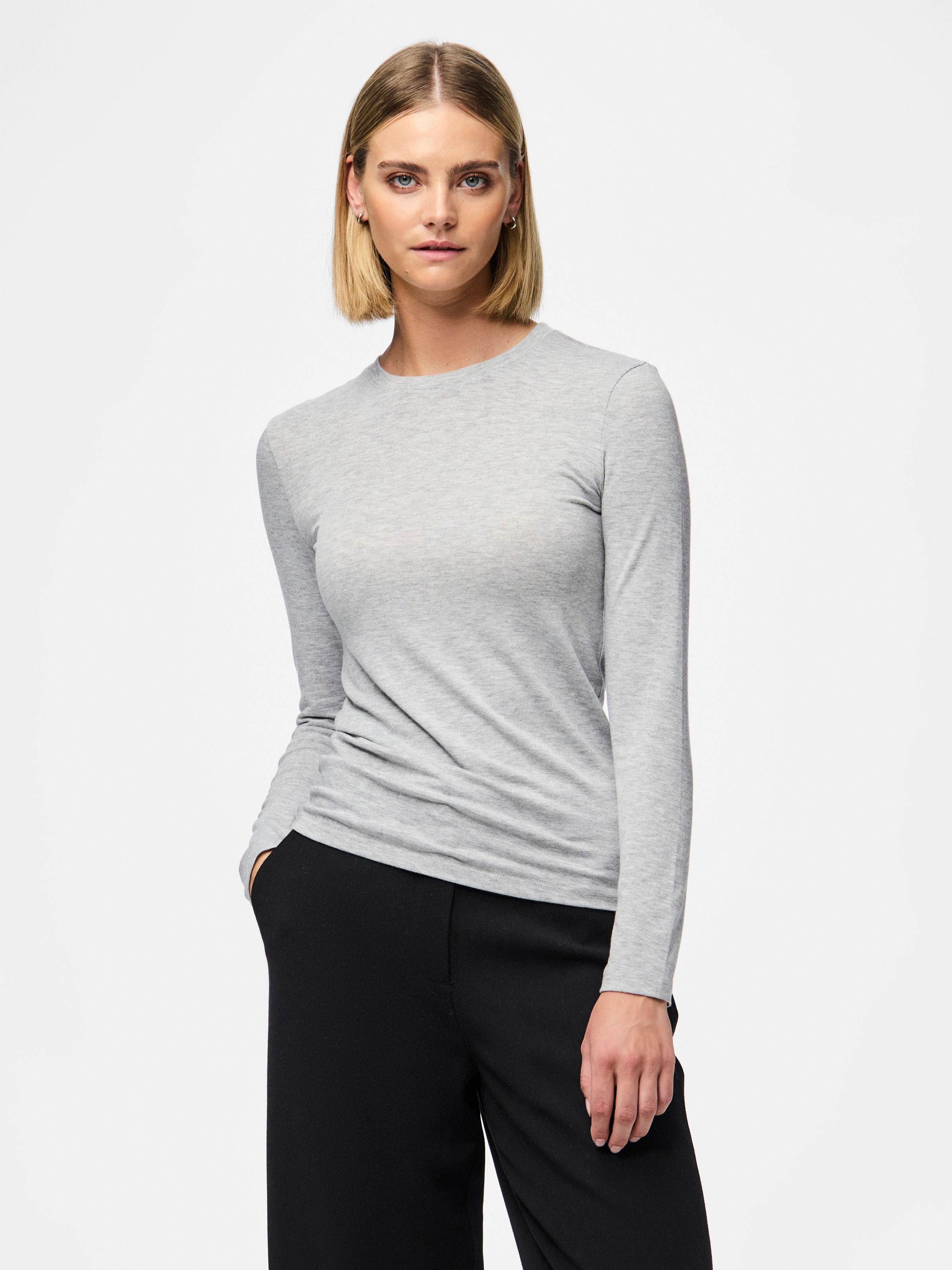 pieces Langarmshirt "PCMARIA LS TOP NOOS BC" günstig online kaufen