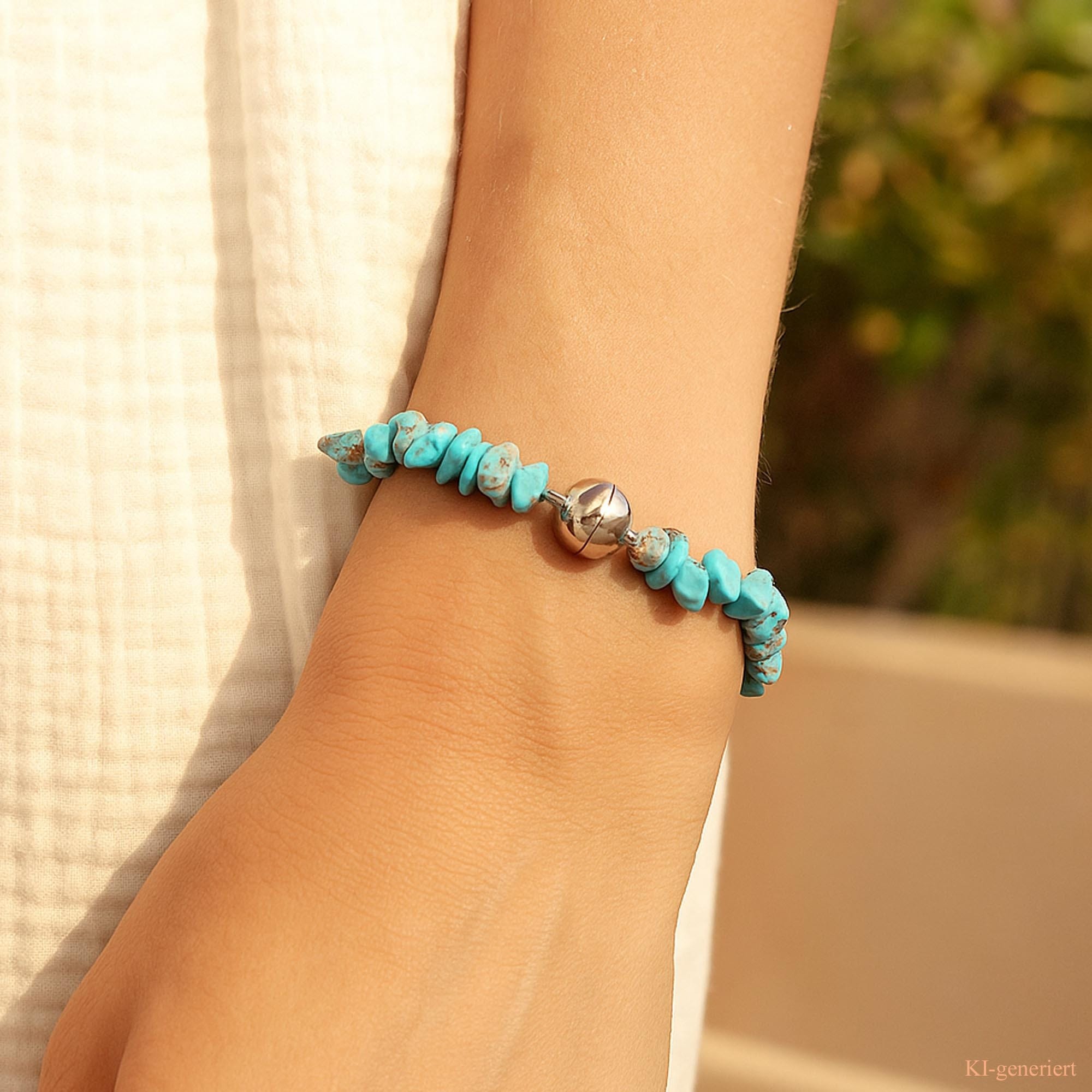 Steuer Armband »Türkis echt Metall glanz«