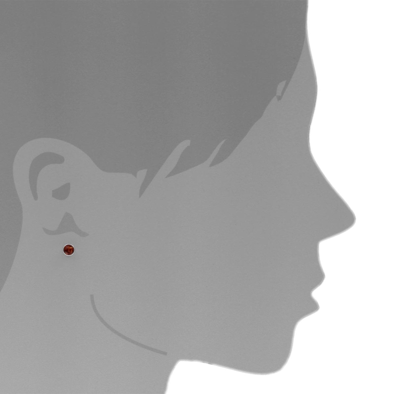 OSTSEE-SCHMUCK Paar Ohrstecker »- Classic 5 mm - Silber 925/000 - Bernstein«