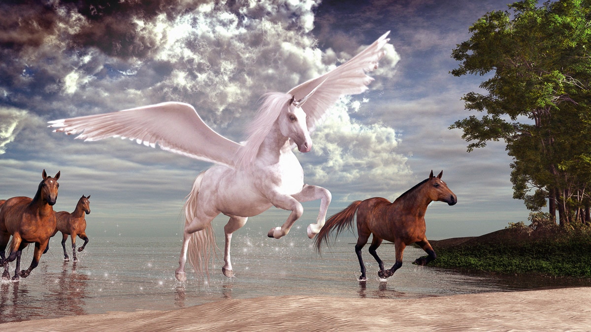 Papermoon Fototapete "Pegasus und Pferde"