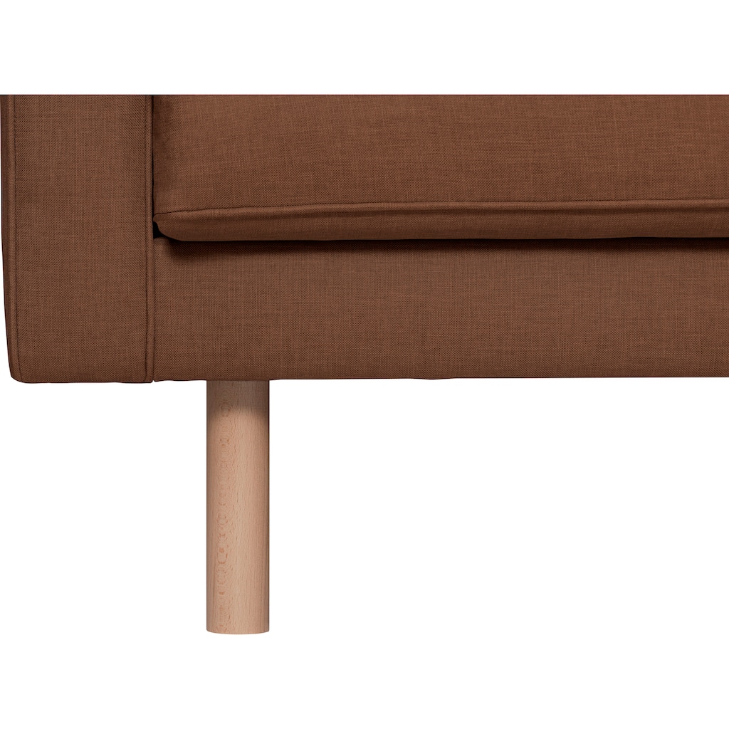 GEPADE 3-Sitzer, Breite 200 cm, inkl. Kissenrollen, mit buchefarbenen Holzfüße