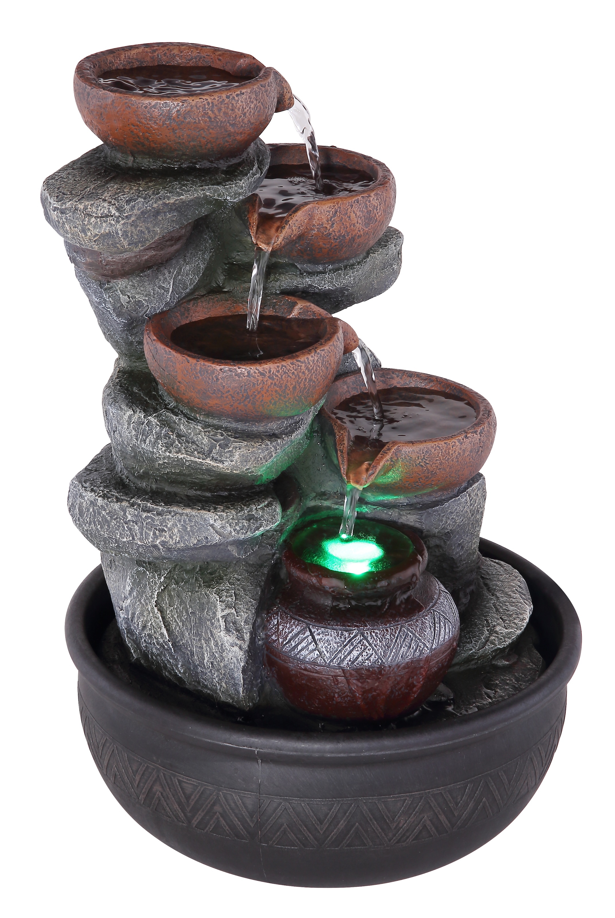 GLOBO LIGHTING Dekolicht »FONTANA« LED-Modul 1 Stk. Brunnen Grau/Schwarz, RGB, Licht aufwärts, 12V