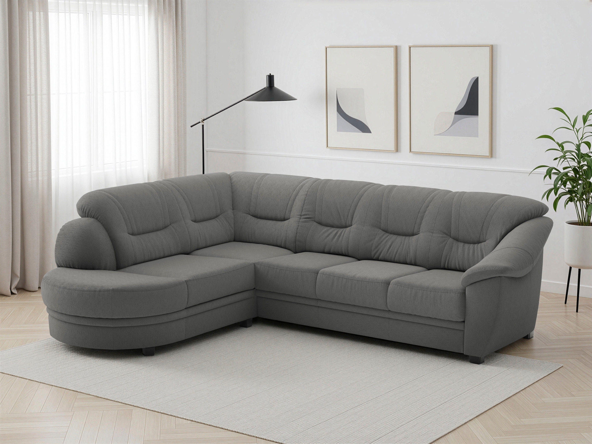 sit&more Ecksofa "Savona L-Form, B: 267 cm, Couch mit Federkern, Komfortsitzhöhe 46 cm" optional mit Schlaffunktion
