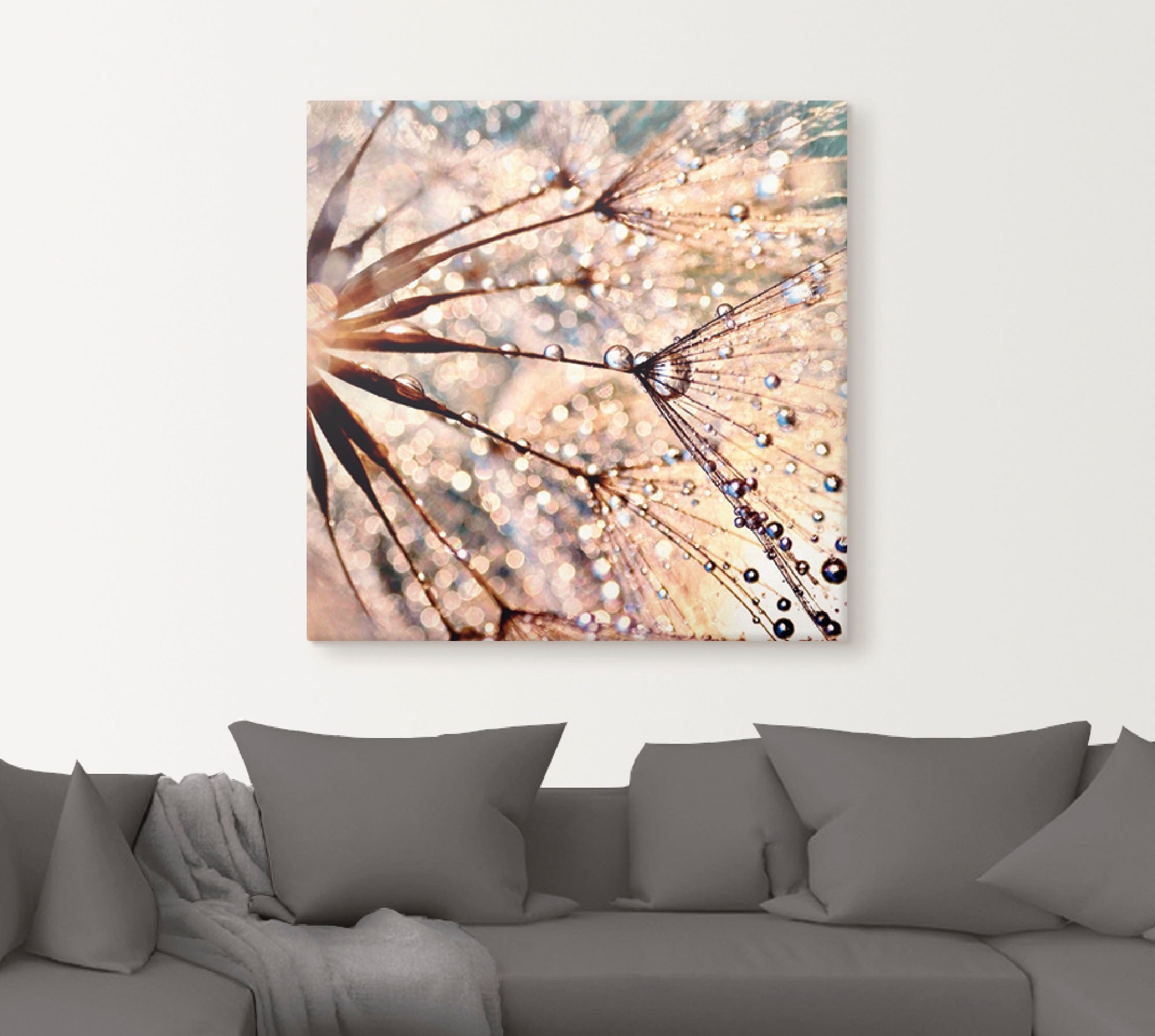 Artland Wandbild »Pusteblume - Kisses from rain«, Blumen, (1 St.), als Leinwandbild, Poster in verschied. Größen