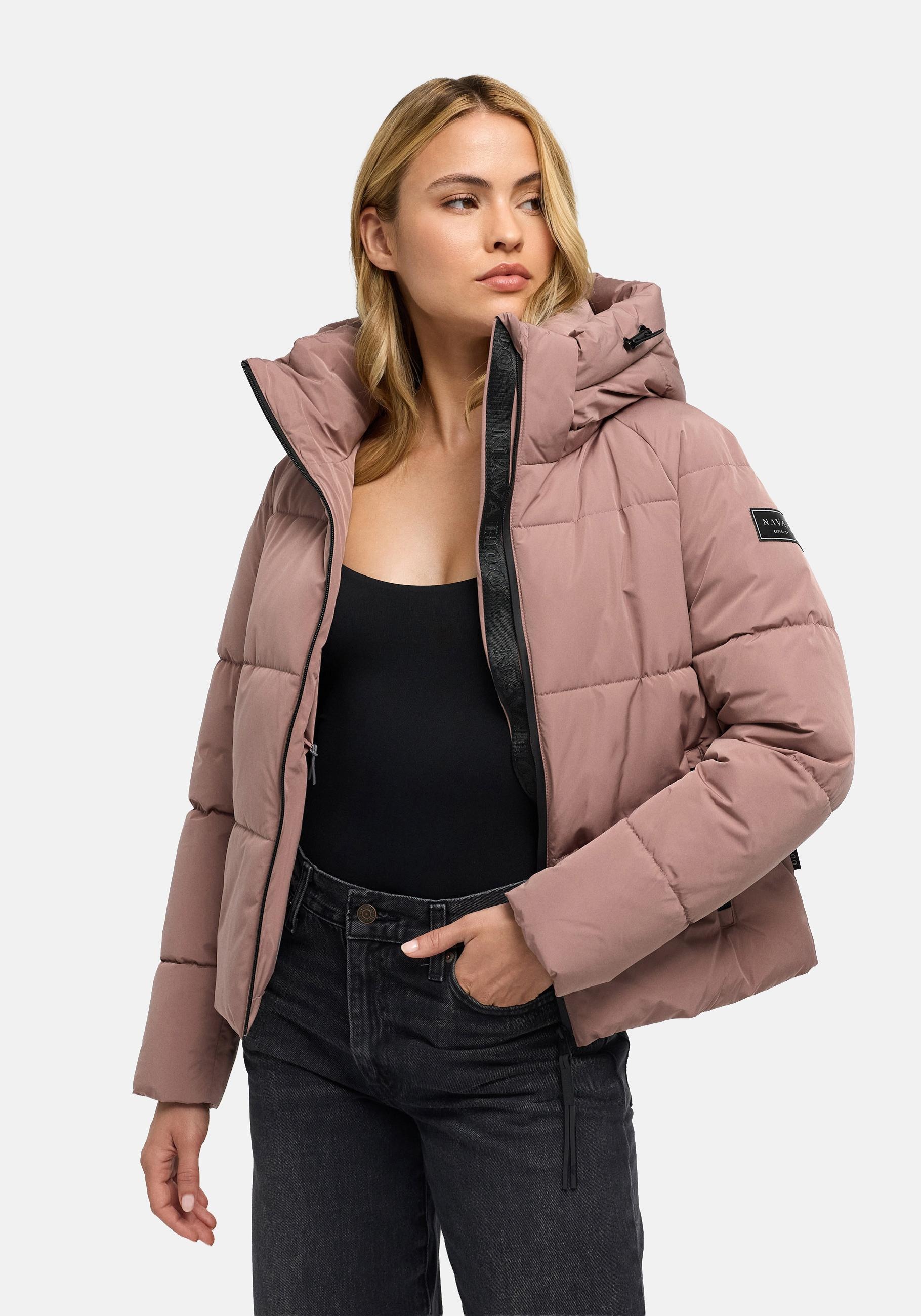 Navahoo Steppjacke "Frostherz XIV" mit Kapuze Kurze gesteppte Damen Winterjacke mit abnehmbarer Kapuze