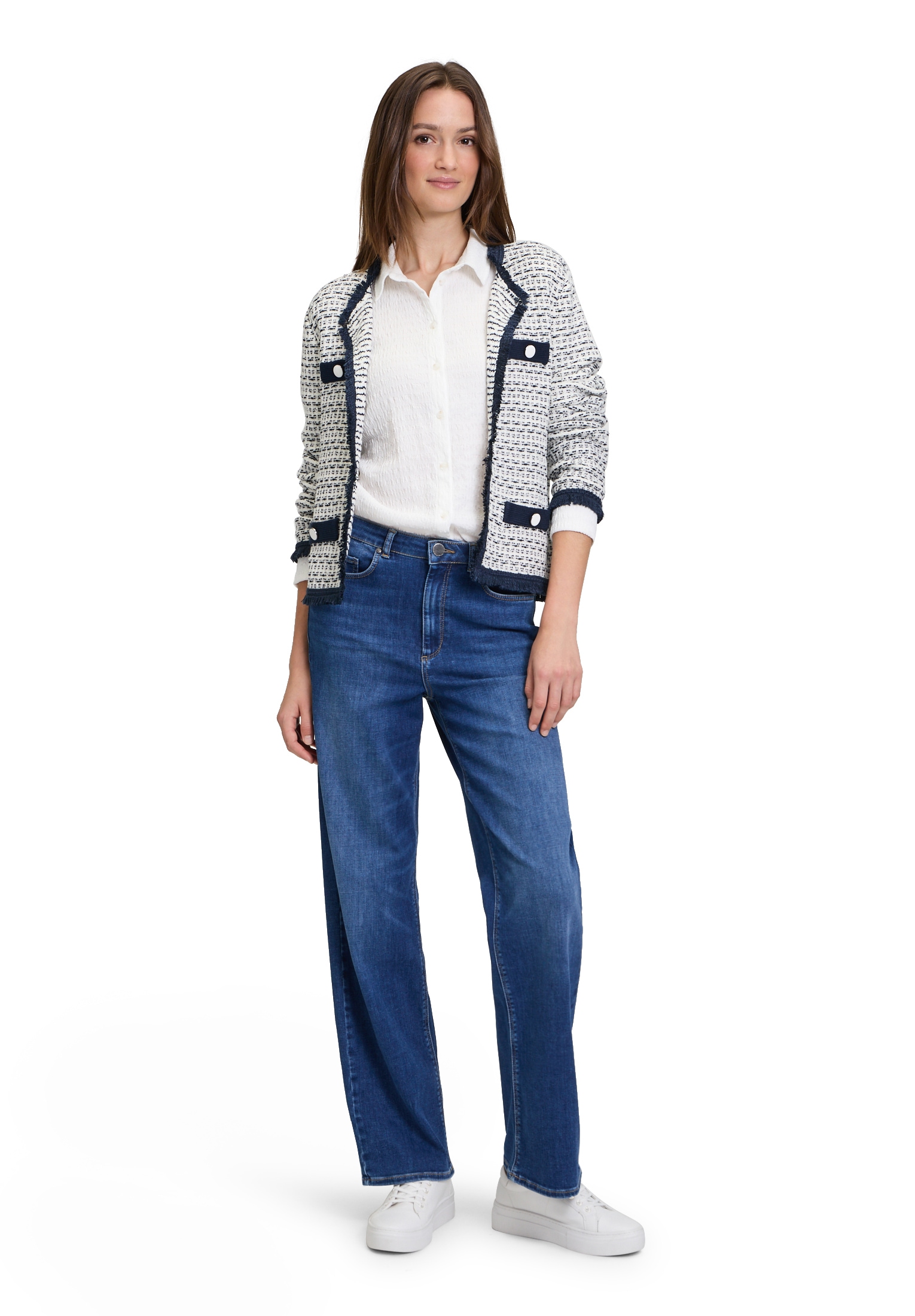 Betty&Co Strickjacke »Betty & Co Strick-Cardigan mit Rundhalsausschnitt«, Struktur