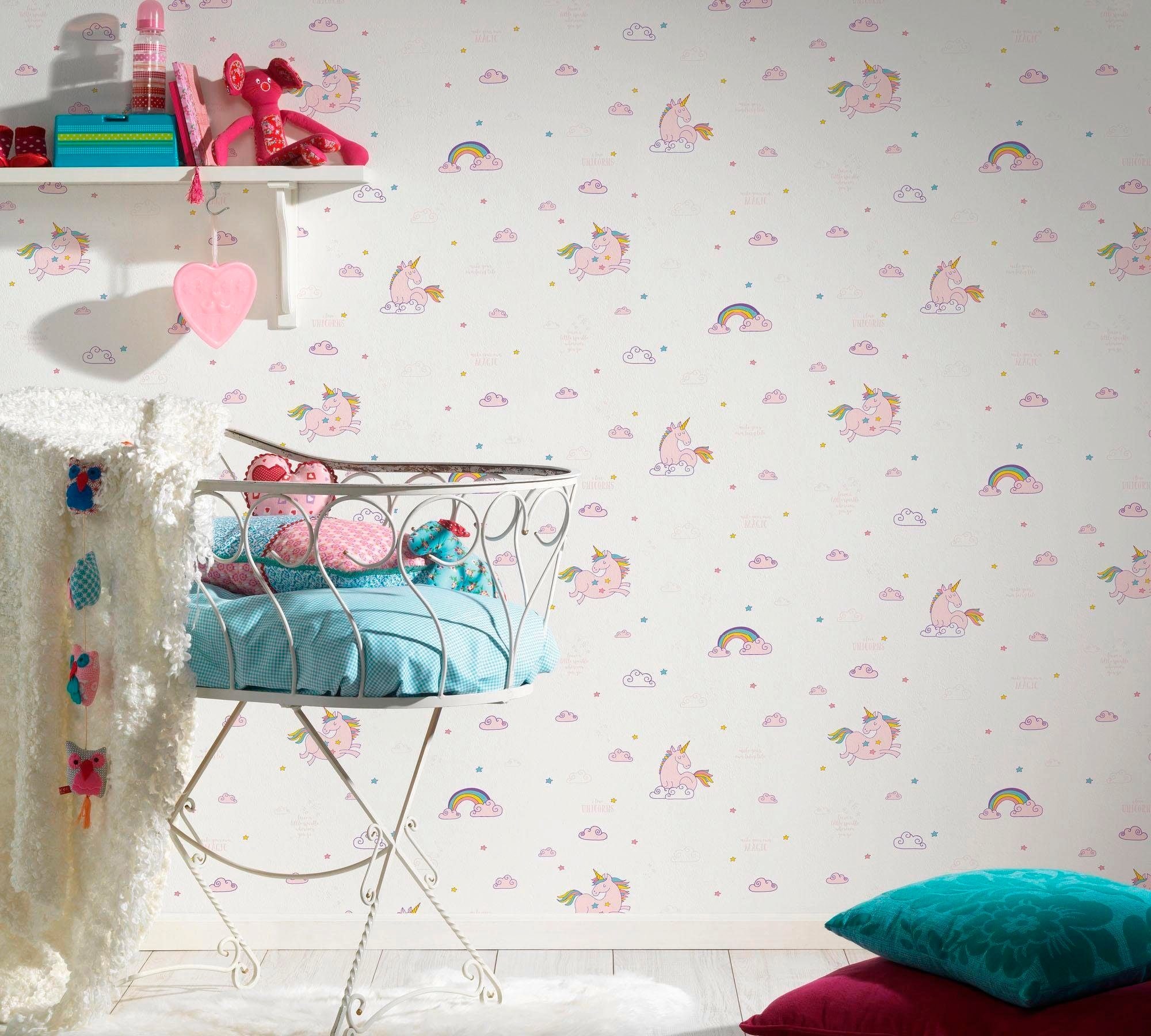 living walls Papiertapete »Boys & Girls«, Strukturmuster-gemustert-Motiv, Tapete Kinder Tapeten Wohnzimmer Schlafzimmer Küche modern Design Büro