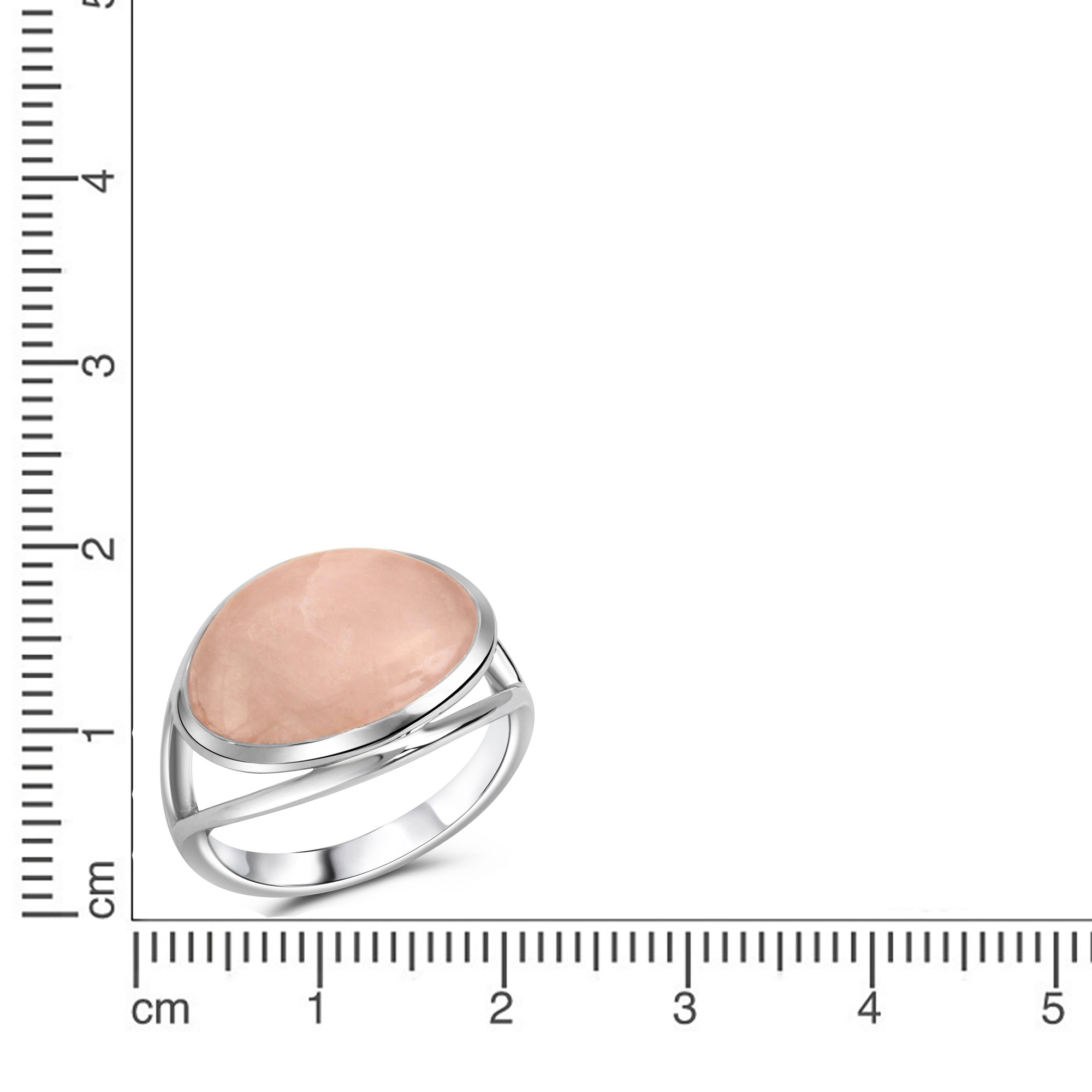 CELESTA Fingerring »Silber 925 rhodiniert mit echtem Rosenquarz«