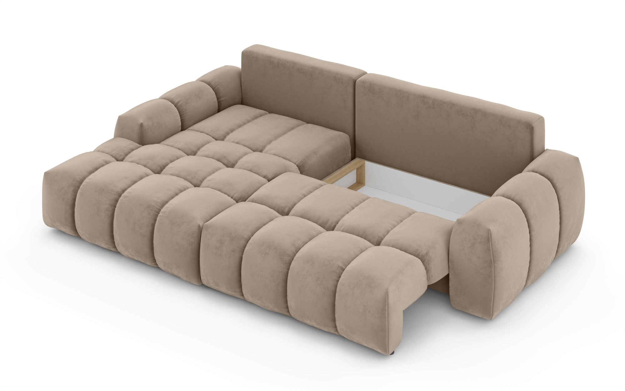 INOSIGN Ecksofa »AZITA klein optionale Schlafsofa mit Bettkasten, B/T/H: 270/166,5/84cm«, L-Form mit Wellenunterfederung, Bubble-Optik
