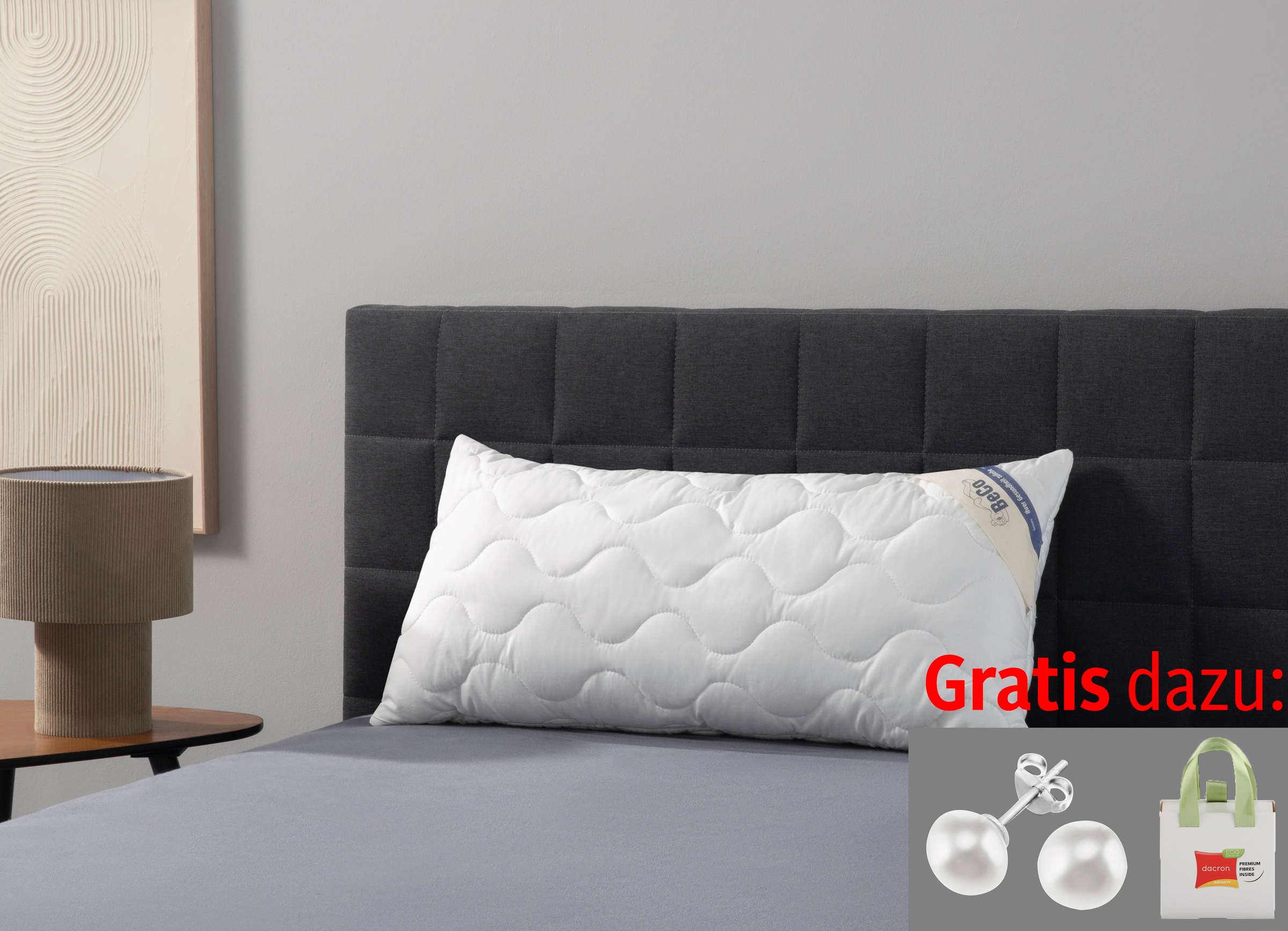 Beco Kunstfaserkopfkissen "Aerelle Blue Eco "GOLD", Kissen, mit Gratis-Perl günstig online kaufen