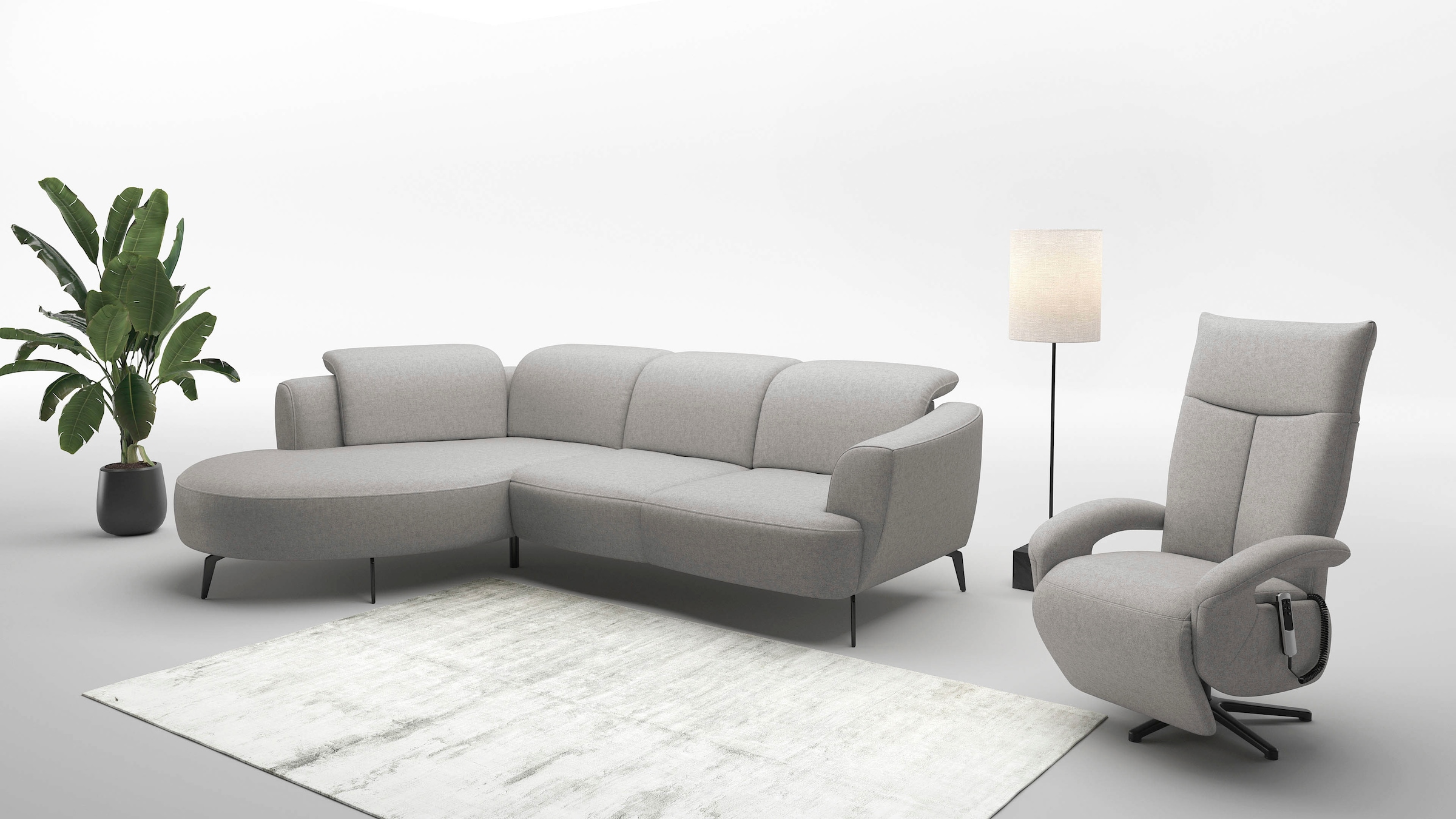 sit&more Ecksofa »Zoe«, ink.Sitztiefenverstellung, wahlweise mit Kopfteilverstellung
