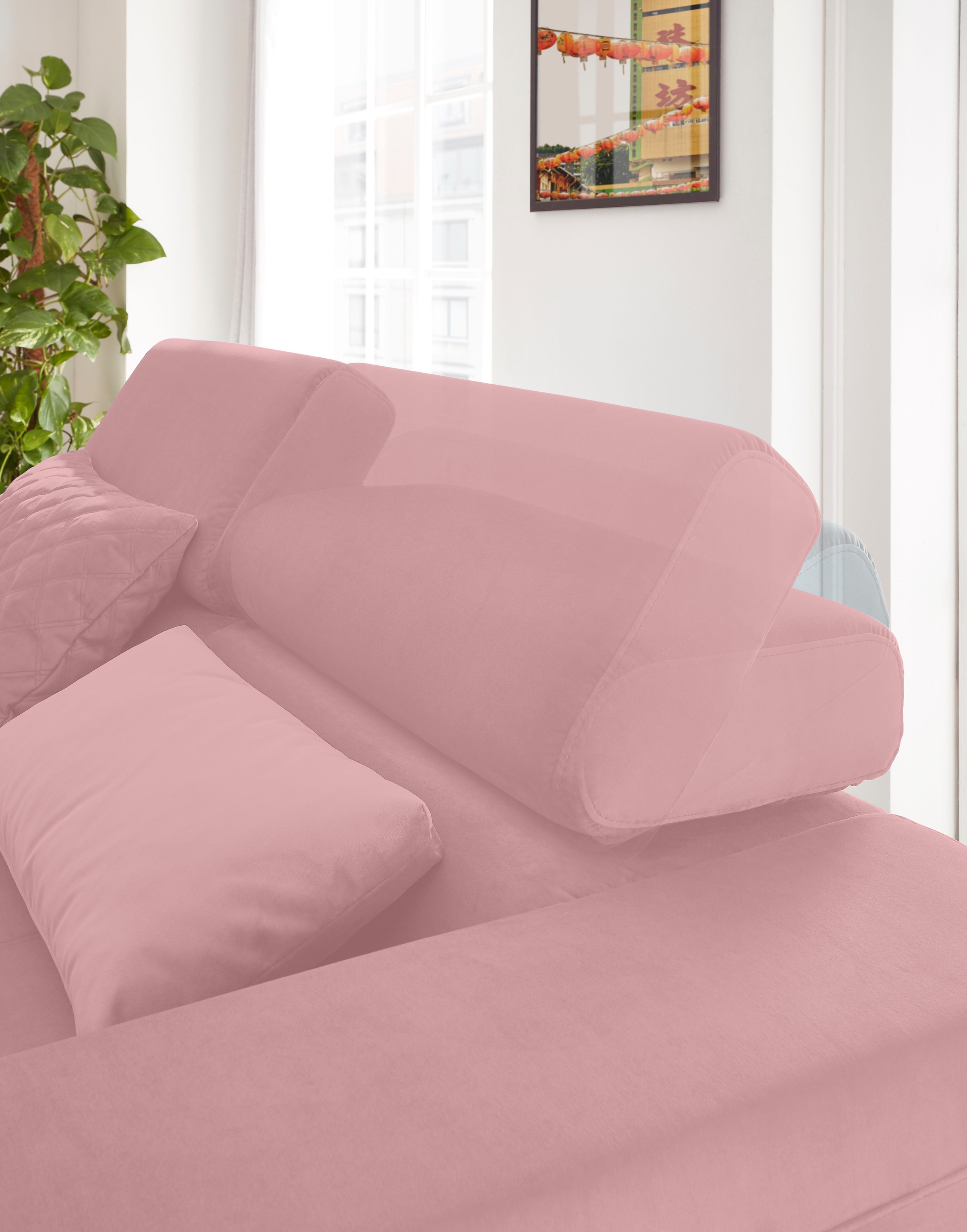 GALLERY M branded by Musterring Ecksofa »Felicia Due L-Form«, Wahlweise mit Sitzvorzug, inkl. Kopfteilverstellung, Sitzhöhe 40 cm