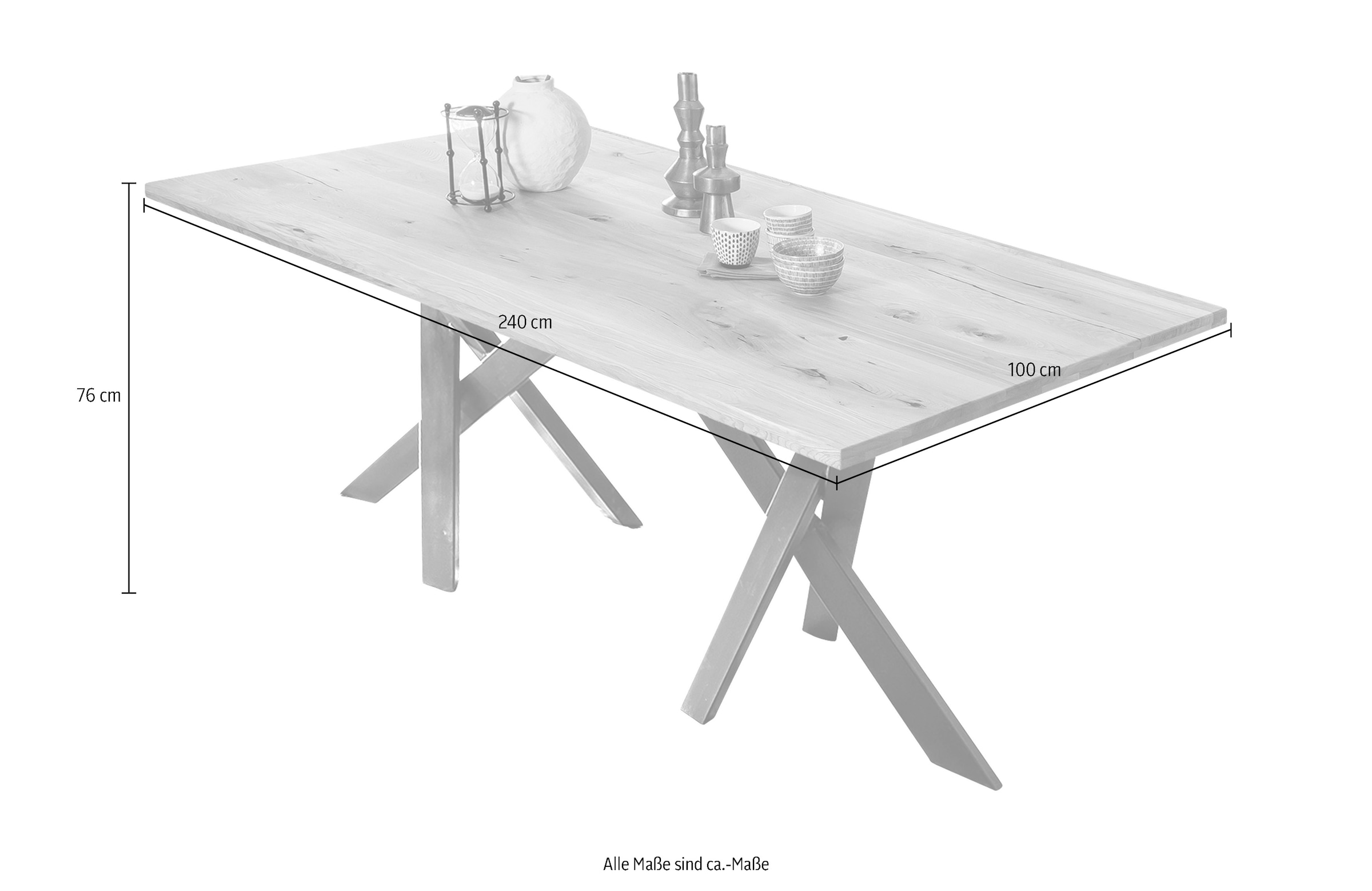 SIT Esstisch, Design-Gestell im industriellen Antiklook