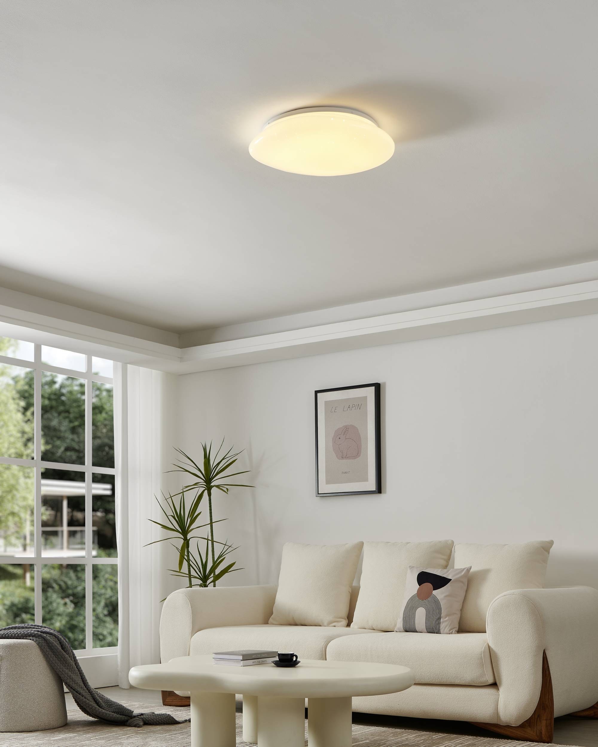 EGLO Deckenleuchte »Sileras Deckenlampe, Sternhimmel-Effekt, Stahl und Kunststoff, Lampe« LED-Modul 1 Stk. Kaltweiß | Neutralweiß | Warmweiß Wand-/Deckenleuchte - H8,5 x Ø45 cm - weiß - 20,5W inkl.