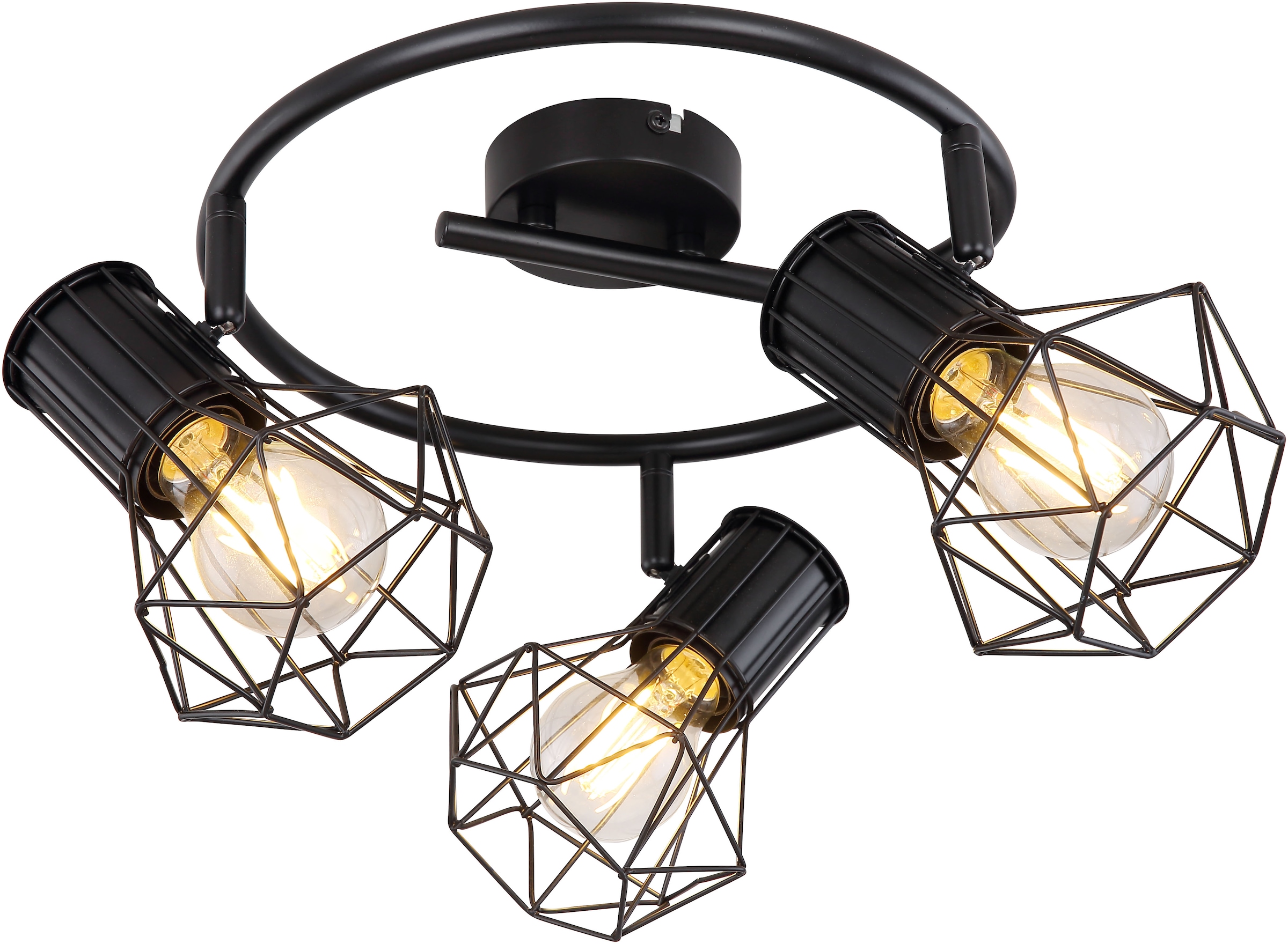 GLOBO LIGHTING Deckenstrahler »PRISKA«, Leuchtmittel E27 | ohne Leuchtmittel, Deckenstrahler/schwarz/Flur/Wohnzimmer