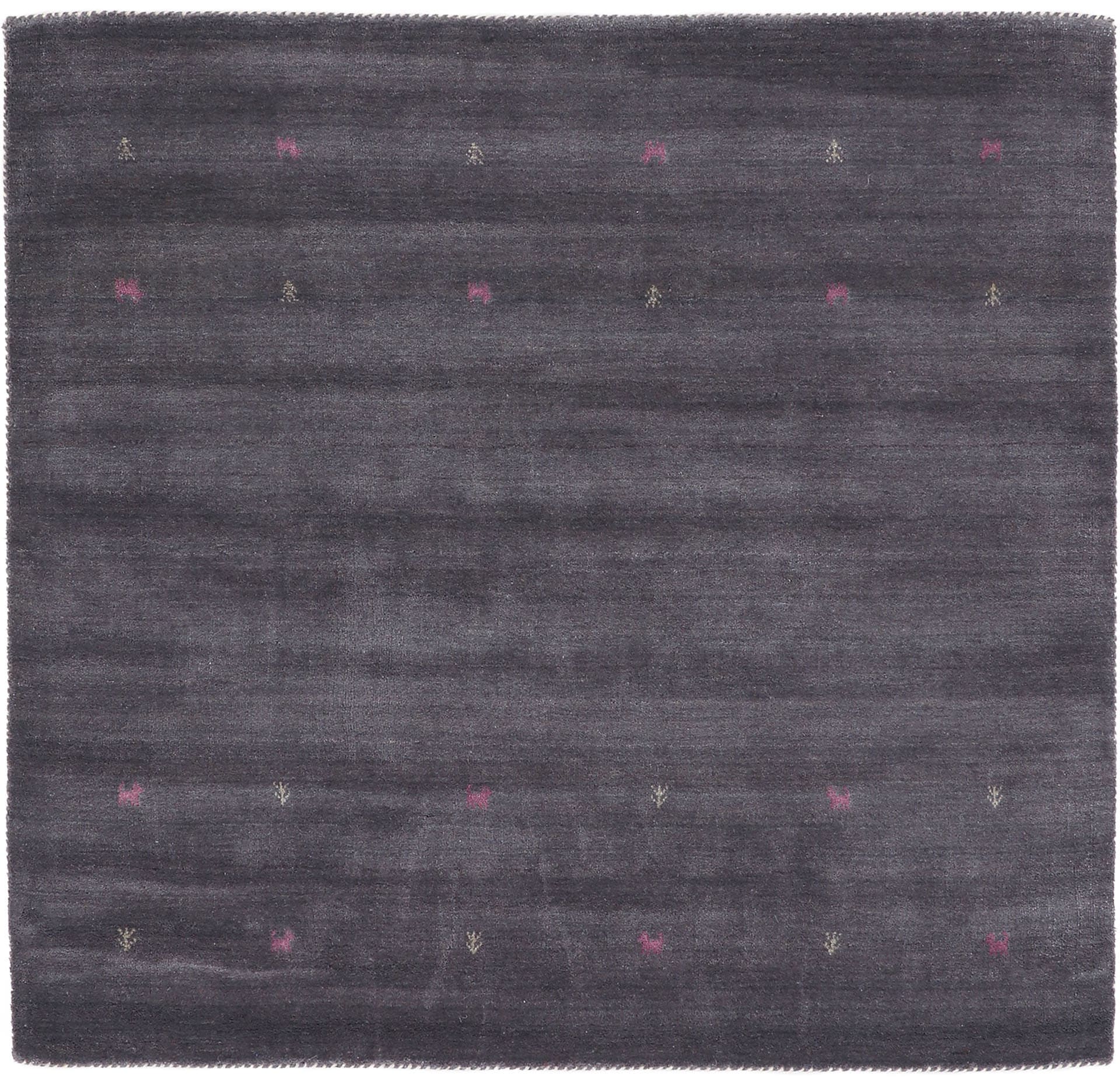 carpetfine Wollteppich »Gabbeh-Uni«, quadratisch, 15 mm Höhe, reine Wolle, handgewebt, Gabbeh Loom Tiermotiv, Sonderform Quadrat