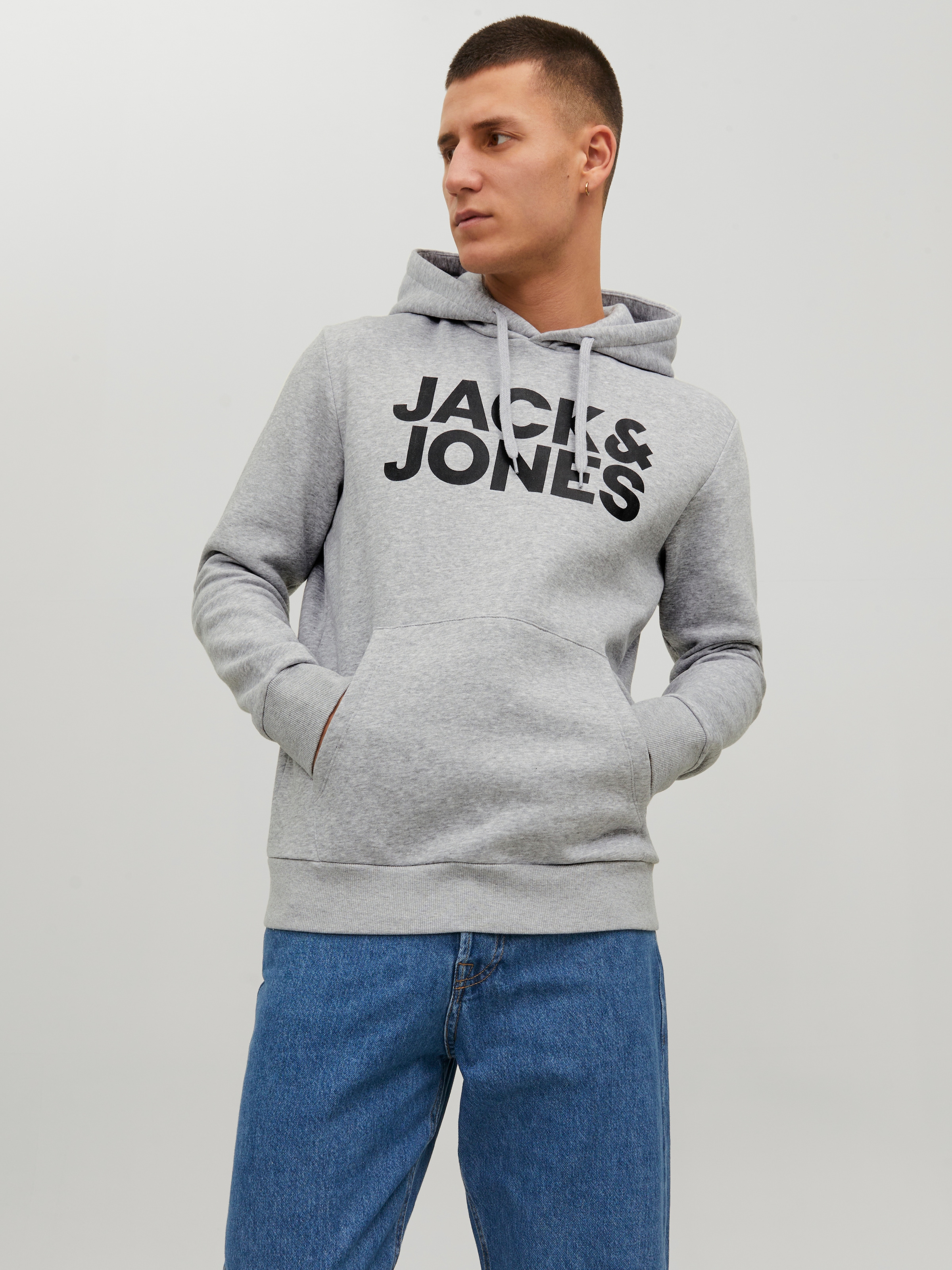 Jack & Jones Kapuzensweatshirt "JJECORP LOGO SWEAT HOOD NOOS", Baumwollmischung, regular fit