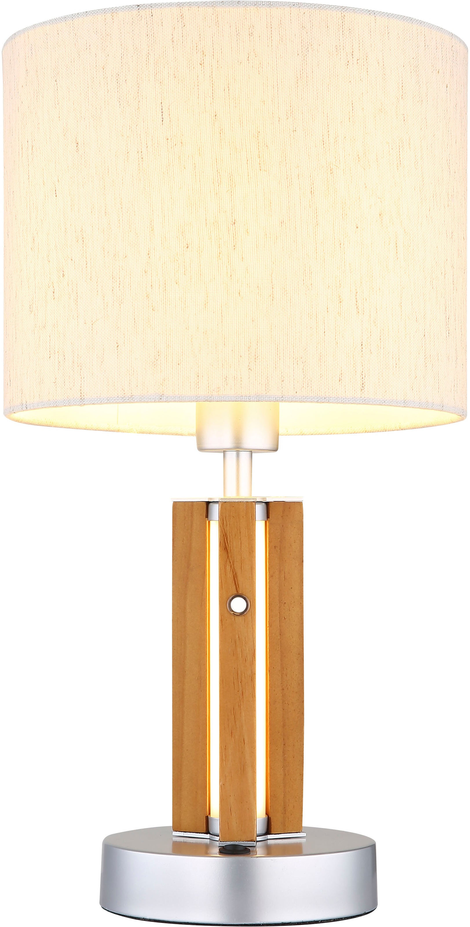 NOWA Tischleuchte »TAUGUS«, 1 flammig, Leuchtmittel E27 | ohne Leuchtmittel, Tischlampe, Textil, Touch Ein/Aus, Wohnbereich