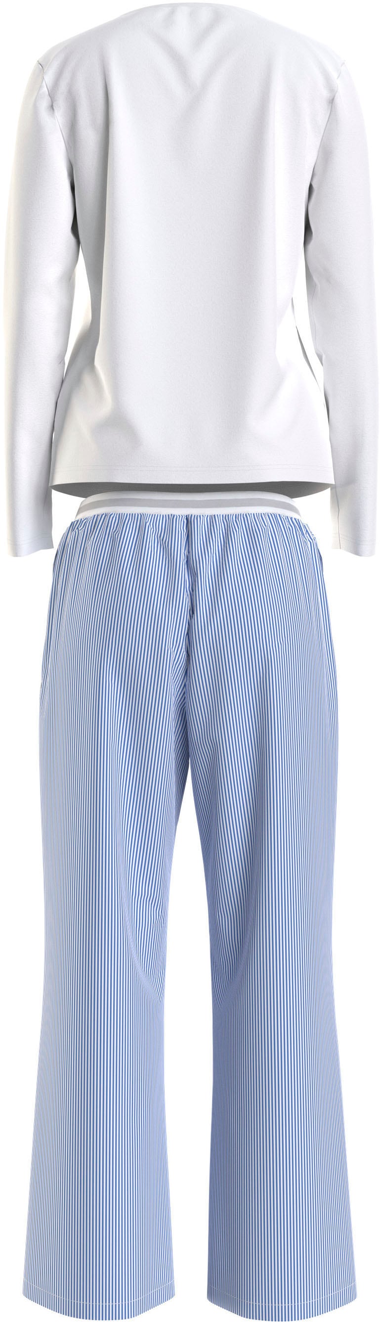 Tommy Hilfiger Underwear Pyjama »TH LS PJ SET WOVEN«, (Set, 2 tlg.), Shirt uni, Hose gestreift