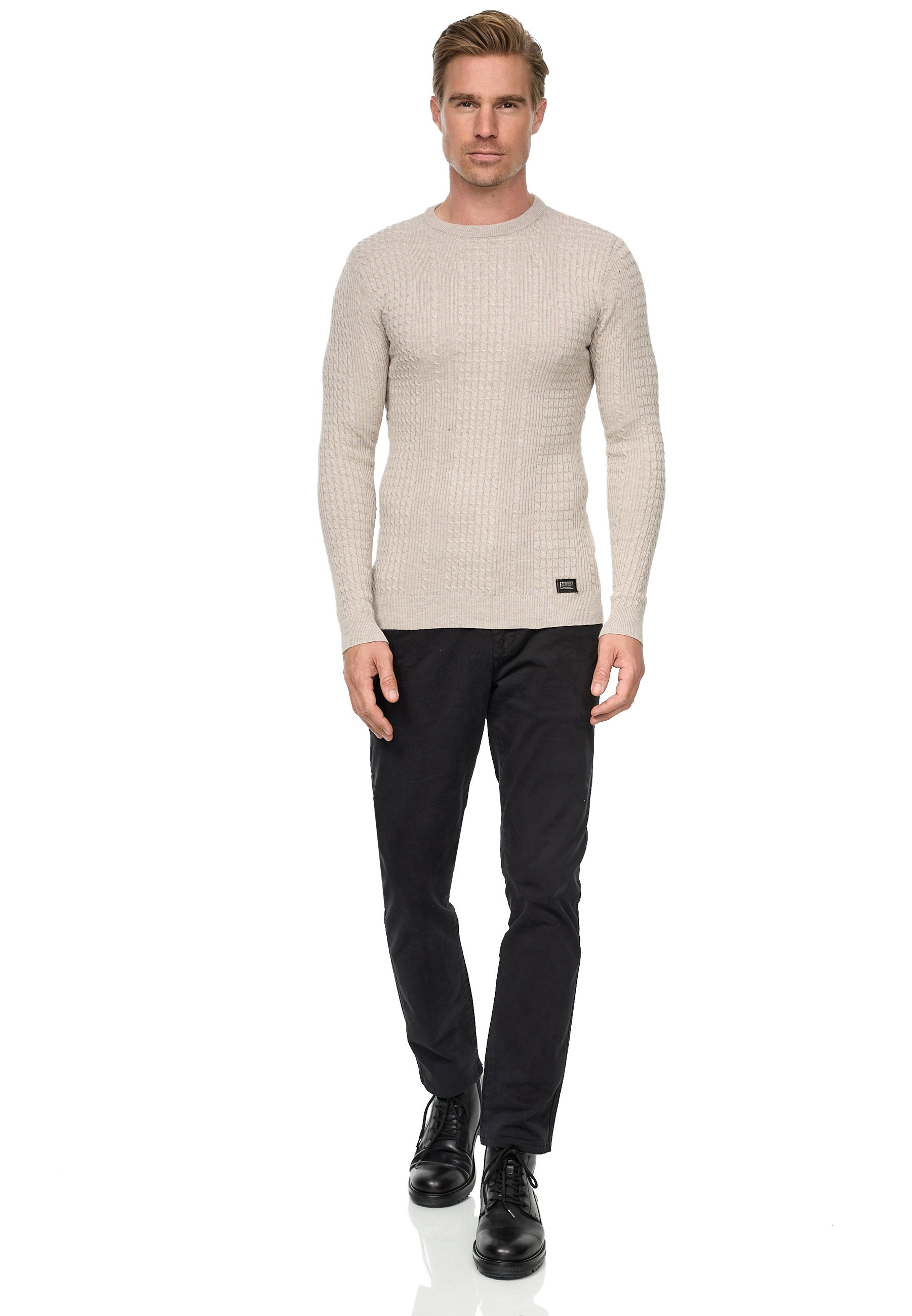 Rusty Neal Strickpullover, mit modernem Strickmuster