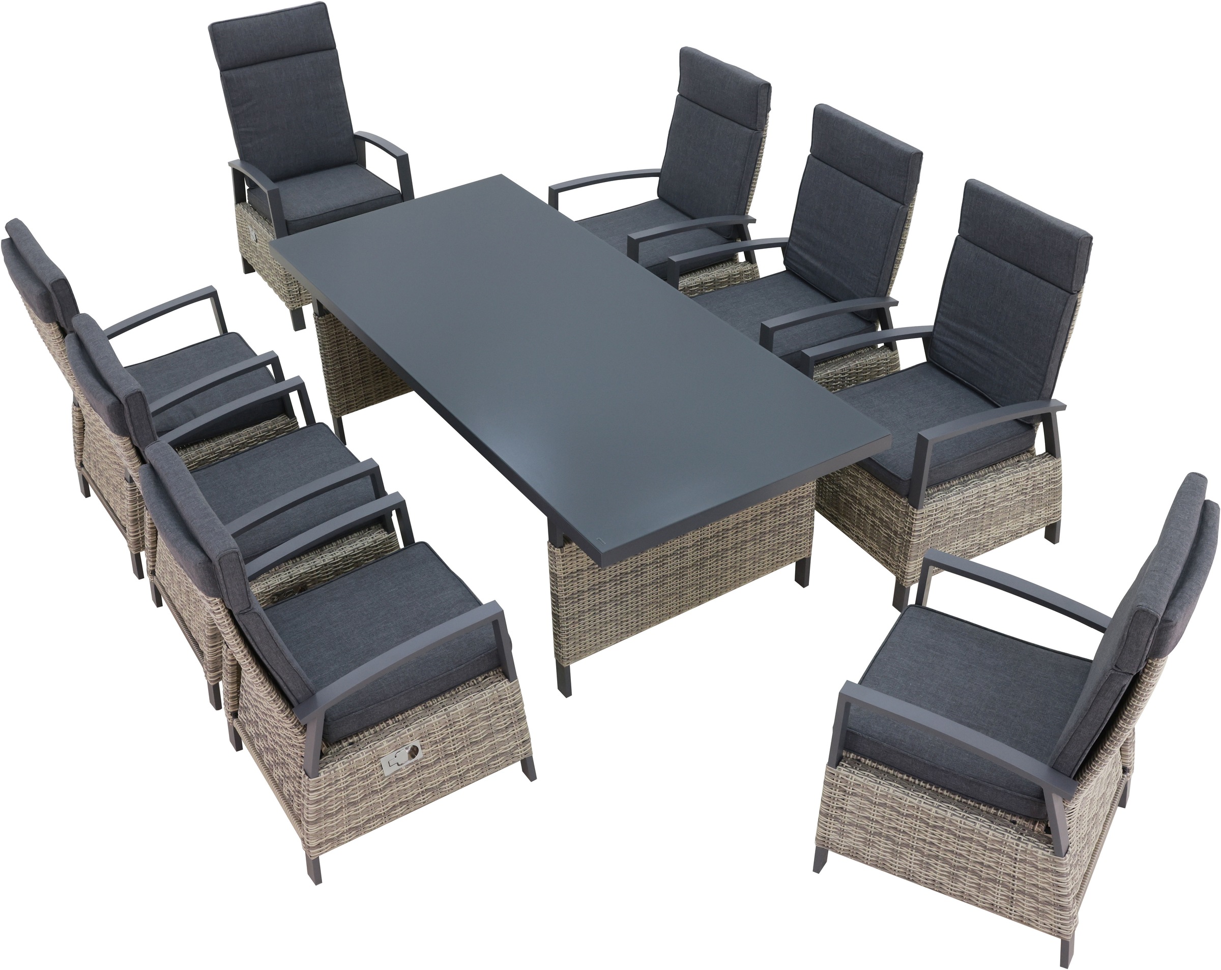 KONIFERA Garten-Essgruppe "New Monaco" Set, 8x Sessel, 8x Auflagen, 1x Tisc günstig online kaufen