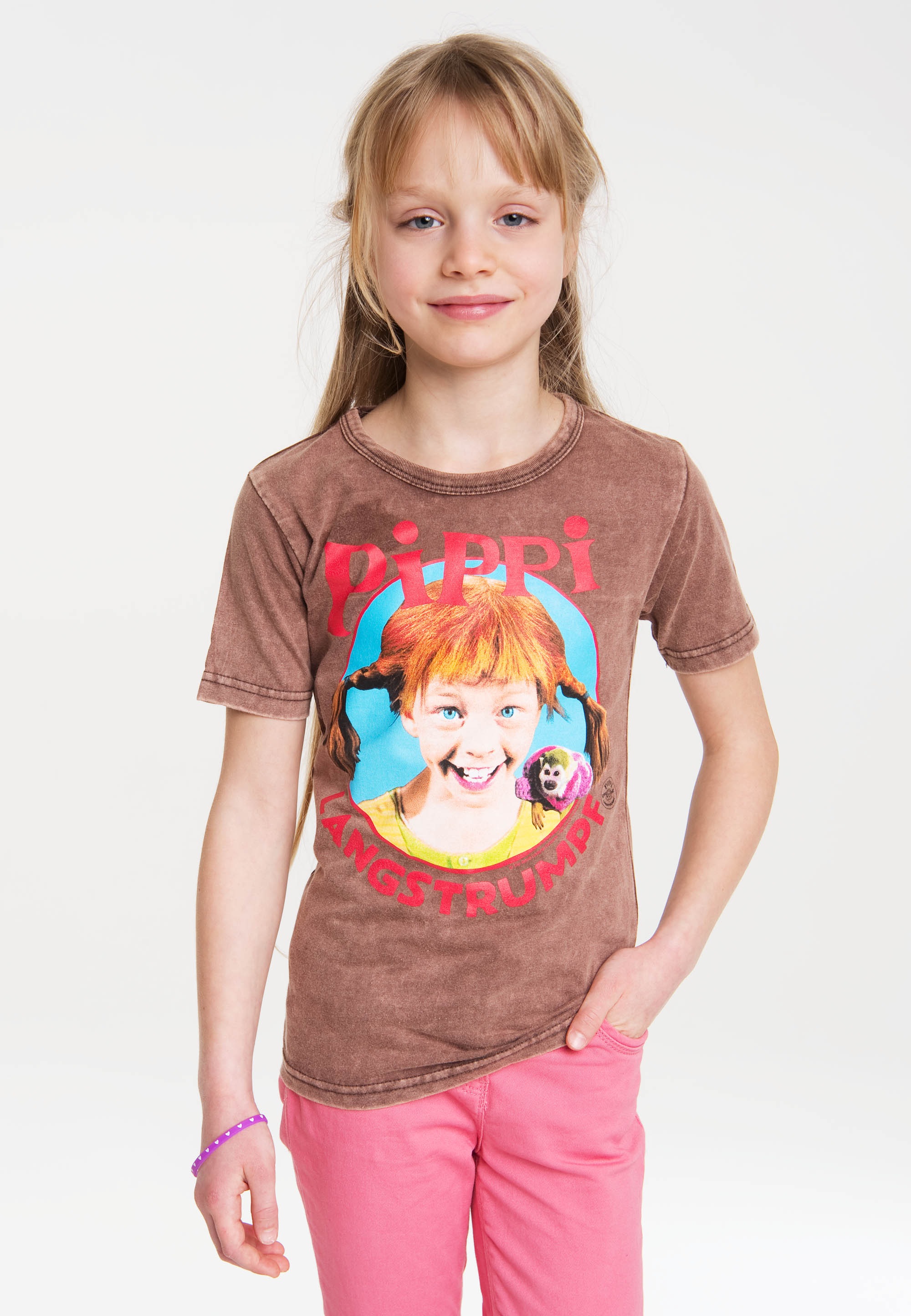 LOGOSHIRT T-Shirt »Pippi Langstrumpf - Portrait«, mit lizenziertem Originaldesign