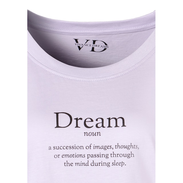 Vivance Dreams Pyjamaoberteil, mit Statementdruck online bestellen | BAUR