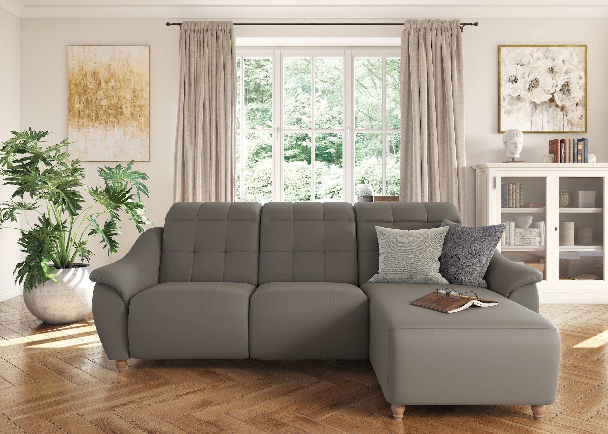 Home affaire Ecksofa "Boston L-Form" Kopfteilverstellung an jeder Sitzfläch günstig online kaufen