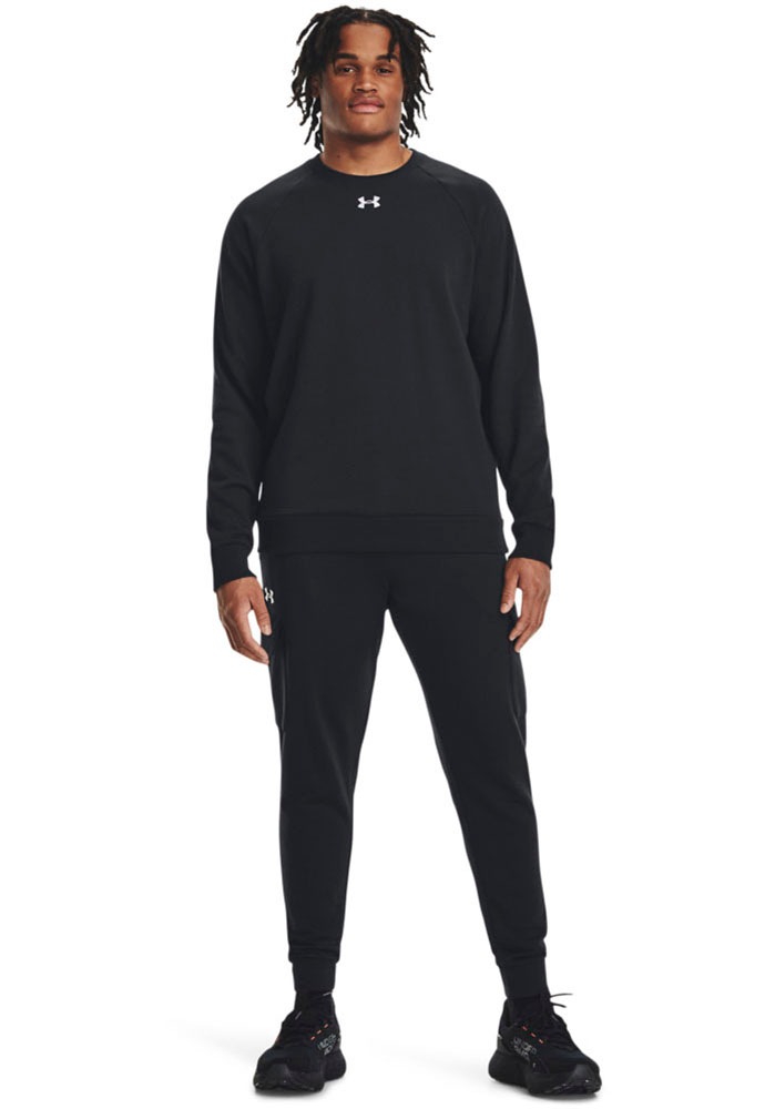 Under Armour Sweat-shirt Rival Fleece Crew Black 001 / White 100 XS 3