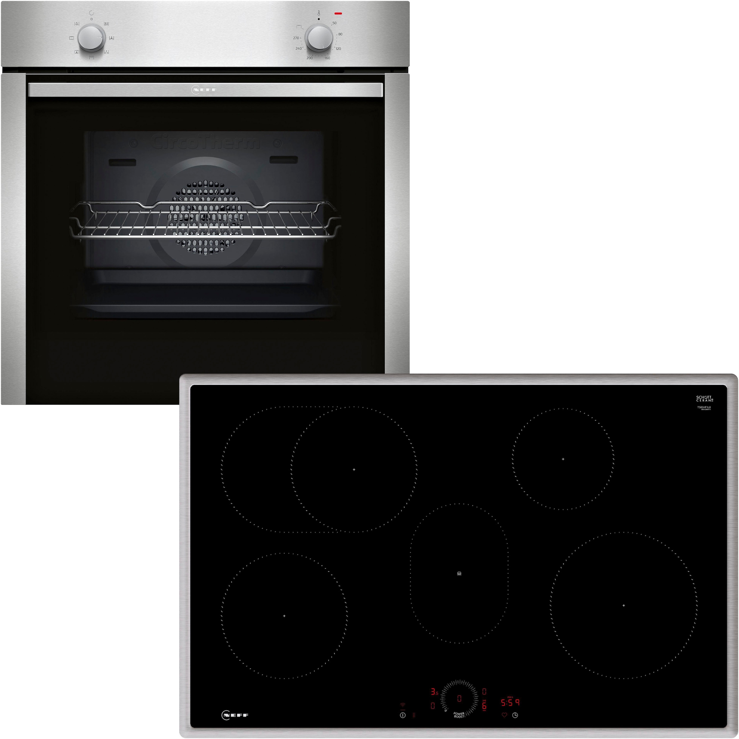 NEFF Backofen-Set N 30/N 70 "B1DCA0AN0", mit Teleskopauszug nachrüstbar