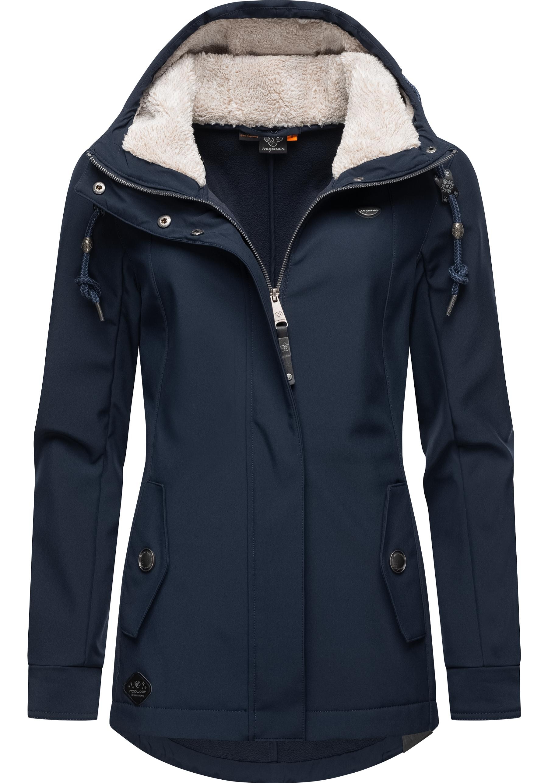 Ragwear Softshelljacke »Monadde Softshell«, mit Kapuze, Praktische Softshell Damenjacke