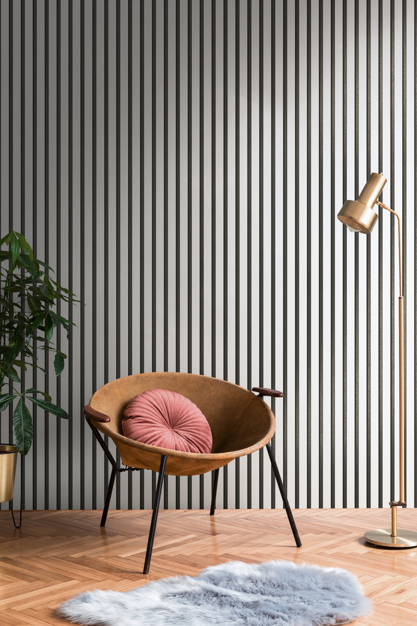 A.S. Création Vliestapete »50 Jahre AS Holzpaneele Tapete Holzoptik mit Metallic-Effekt 3D«, leicht glänzend, Vliestapete Wandpaneele für Schlafzimmer Küche Wohnzimmer Holzpaneele