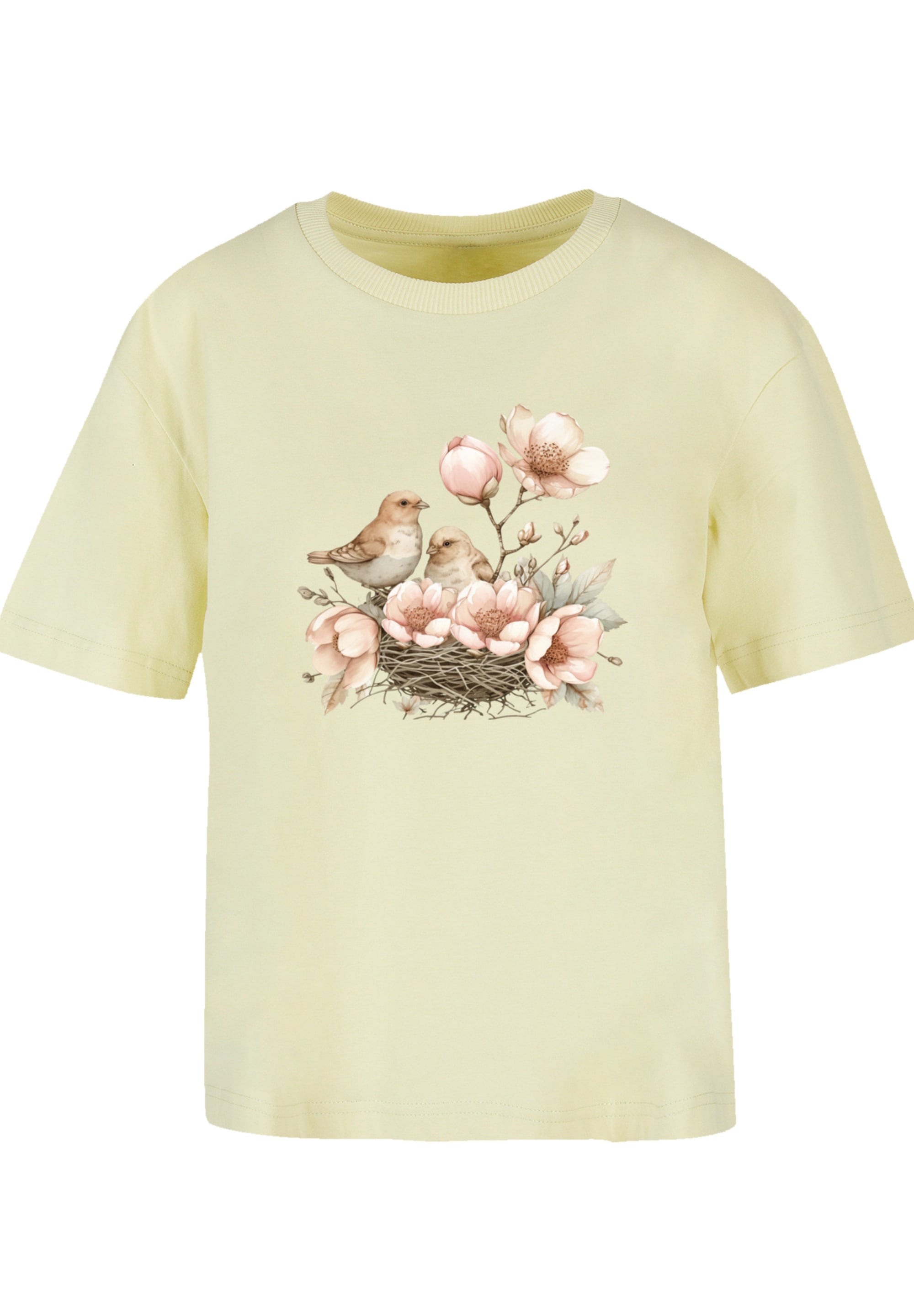 F4NT4STIC T-Shirt »Vogelnest Blumen«, Premium Qualität
