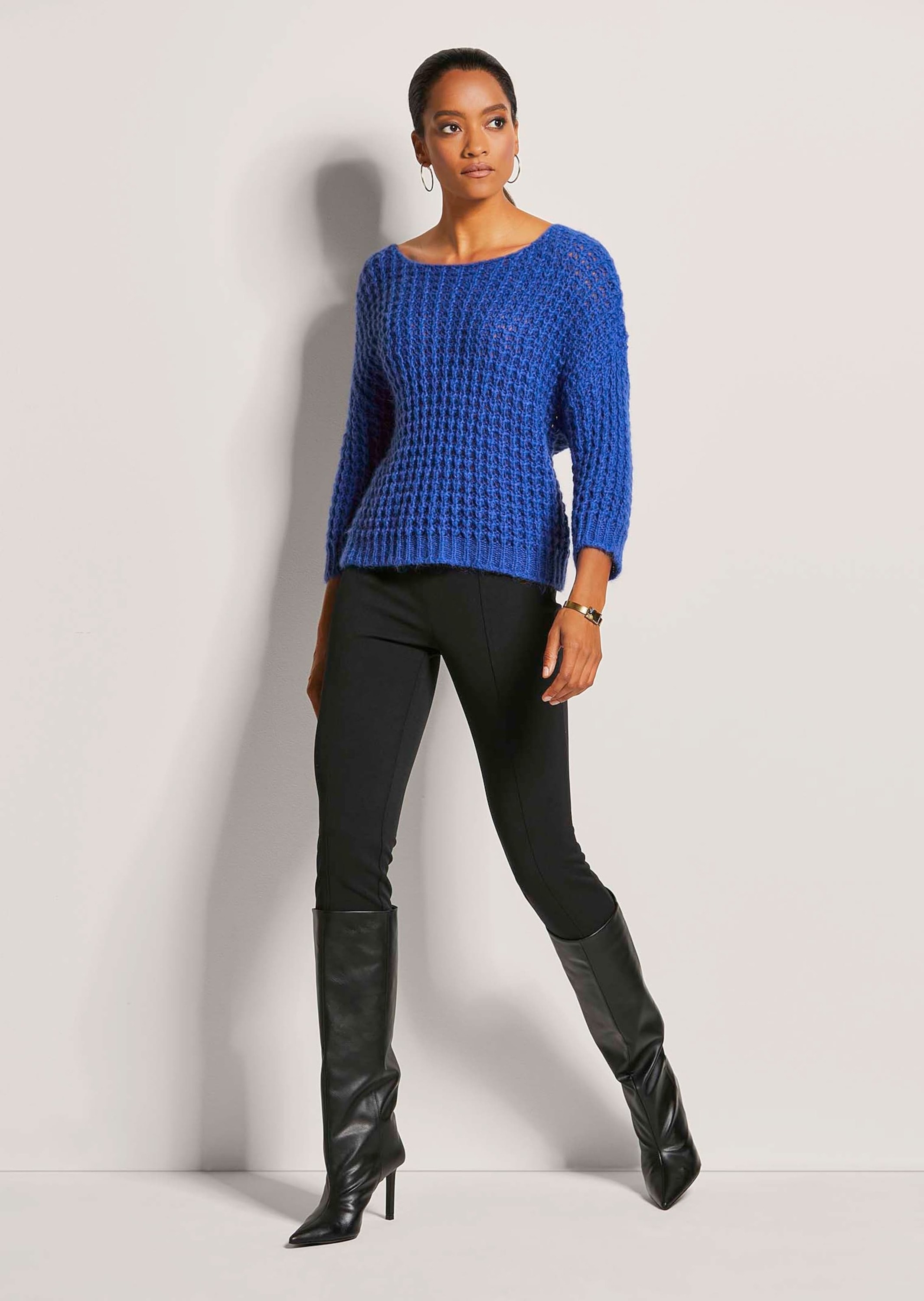 MADELEINE Longpullover »Pullover Boxy-Strickpullover mit Ajour-Design«
