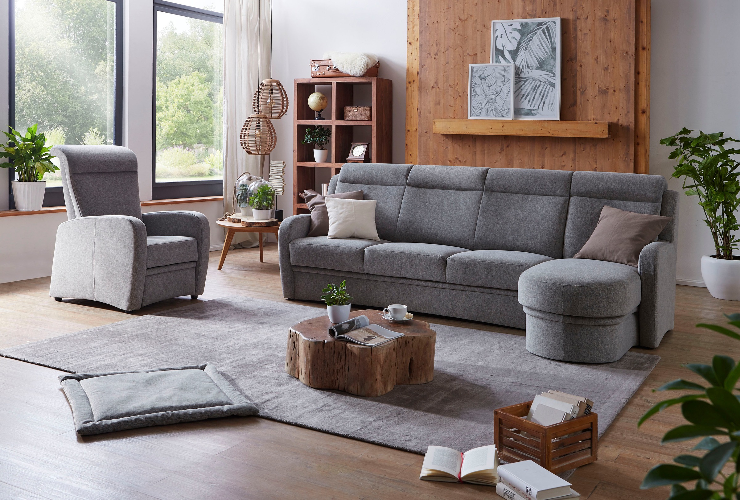 VILLA BECK Ecksofa »Varese L-Form«, (2 St.), Kopfteilverstellung, wahlweise mit Sitzvorzug, in Sitzhöhe 49 cm
